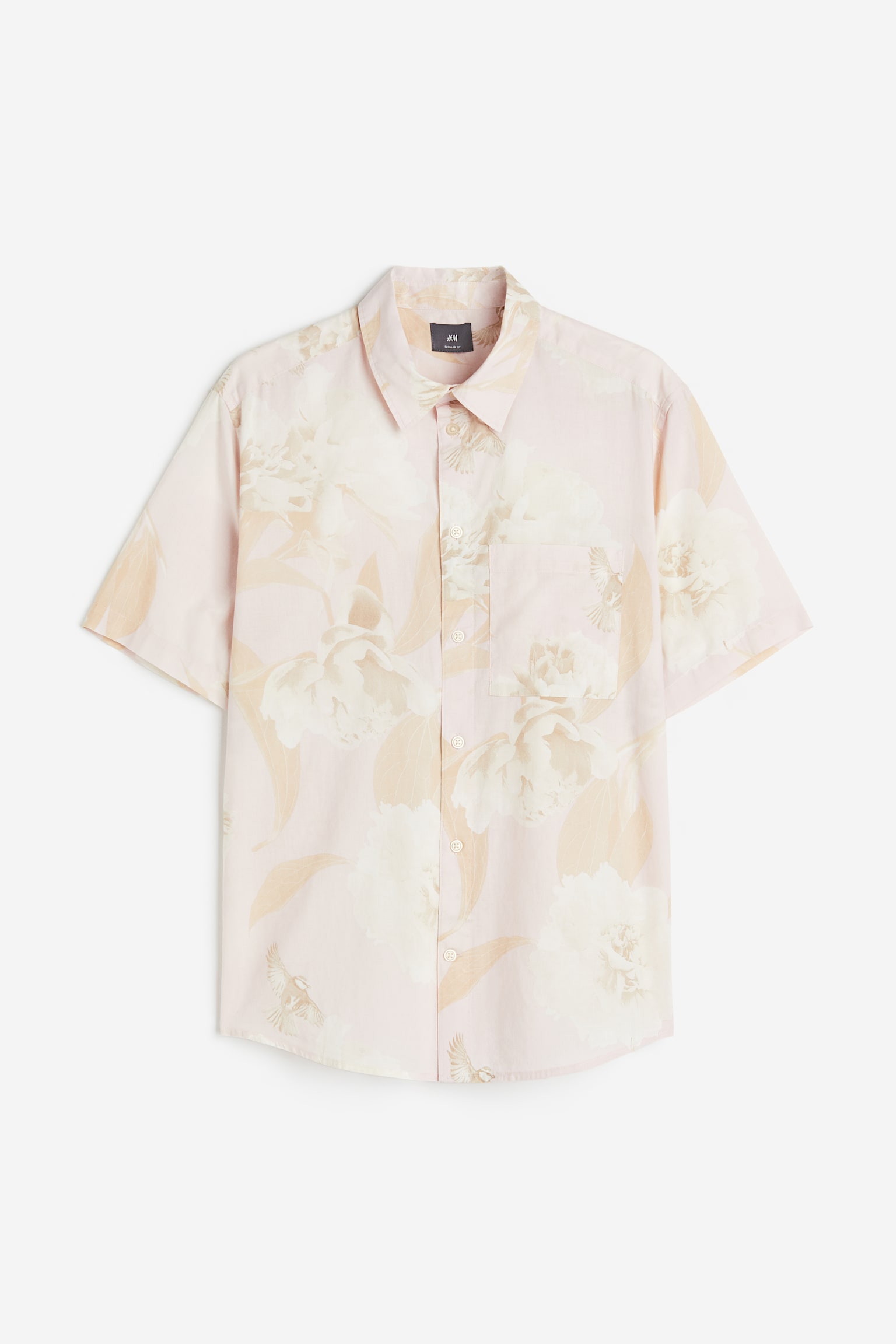 Regular Fit Short-sleeved shirt - Light pink/Floral