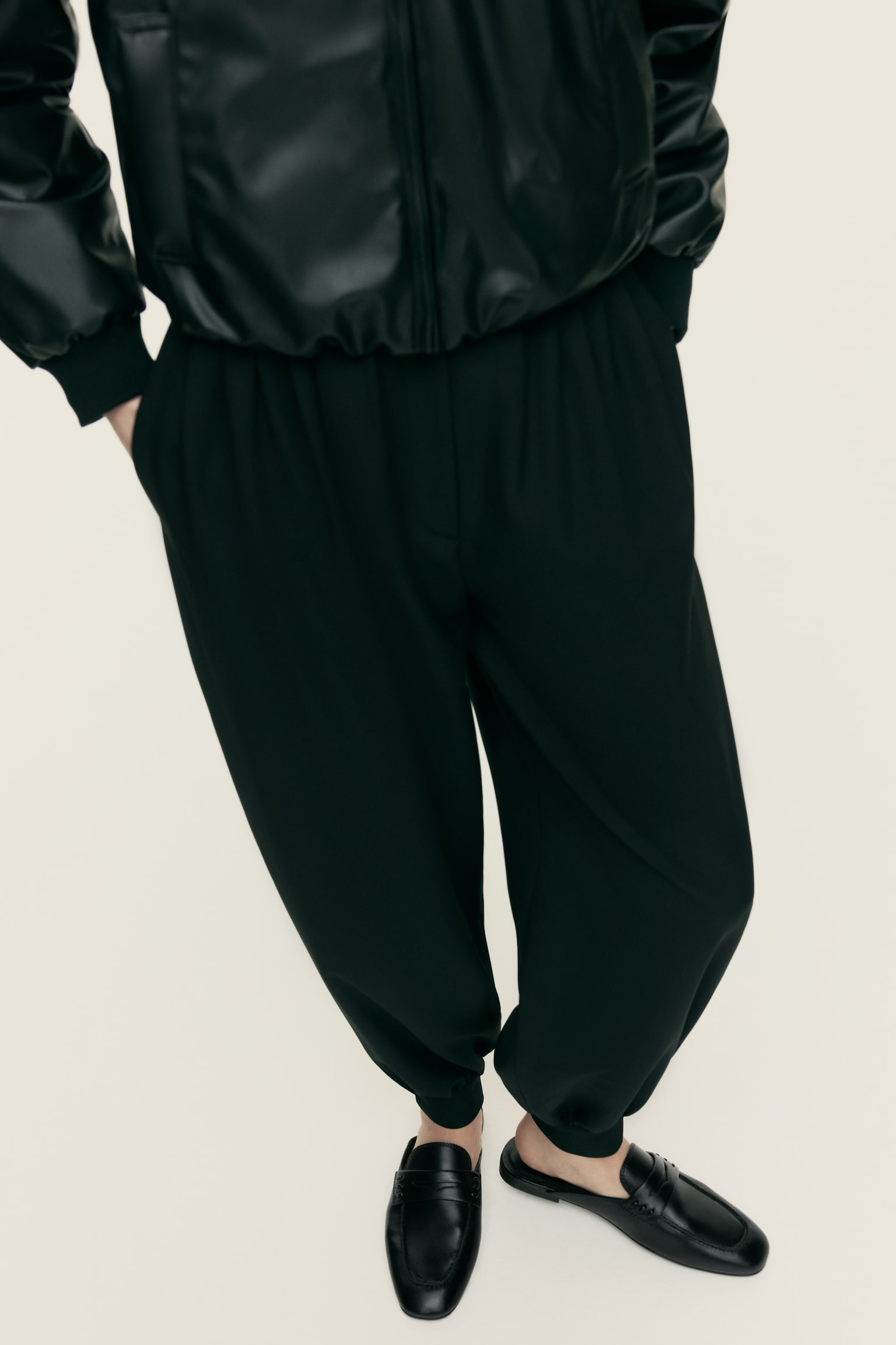 ローファーミュール - ブラック/ベージュ／レオパードプリント - 1