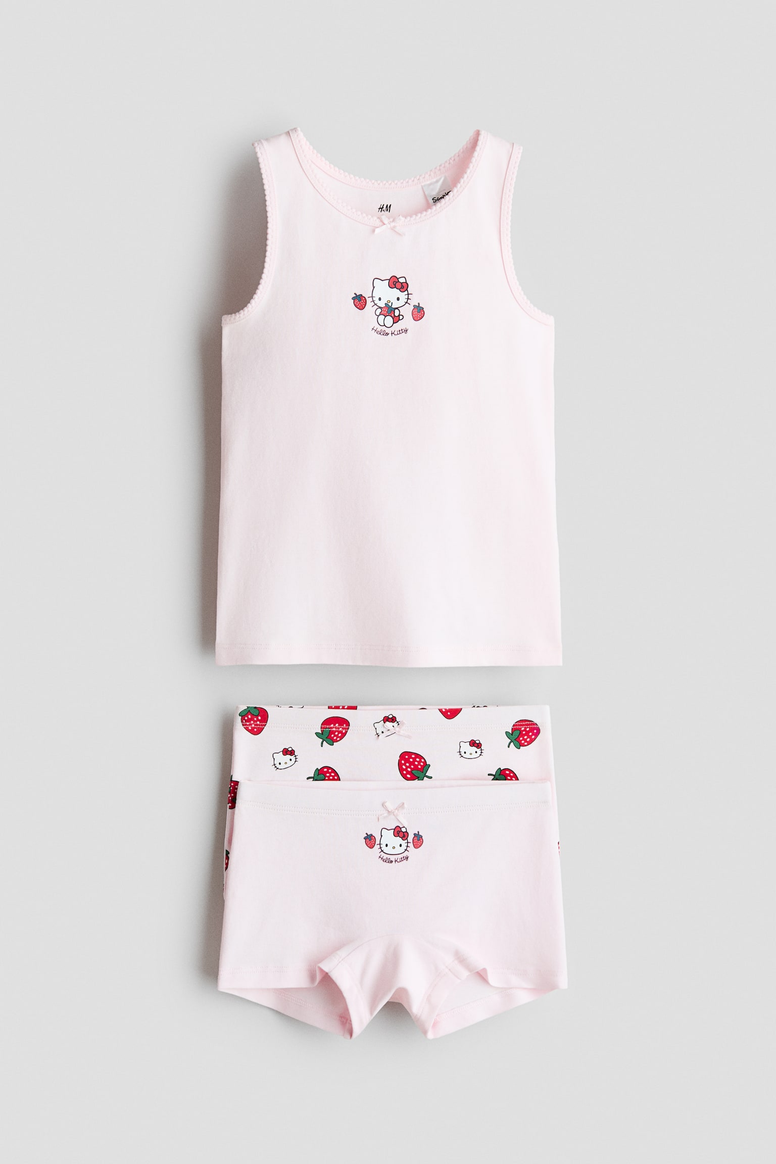 Trodelni komplet od pamuka - Svetloružičasta/Hello Kitty/Bela/Mini Maus