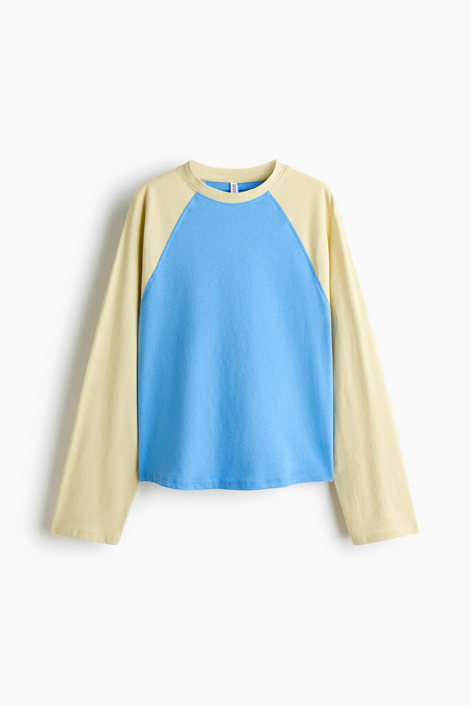 Top en coton avec manches raglan - Light blue/Yellow/Gris clair chiné/color block/Bleu/color block