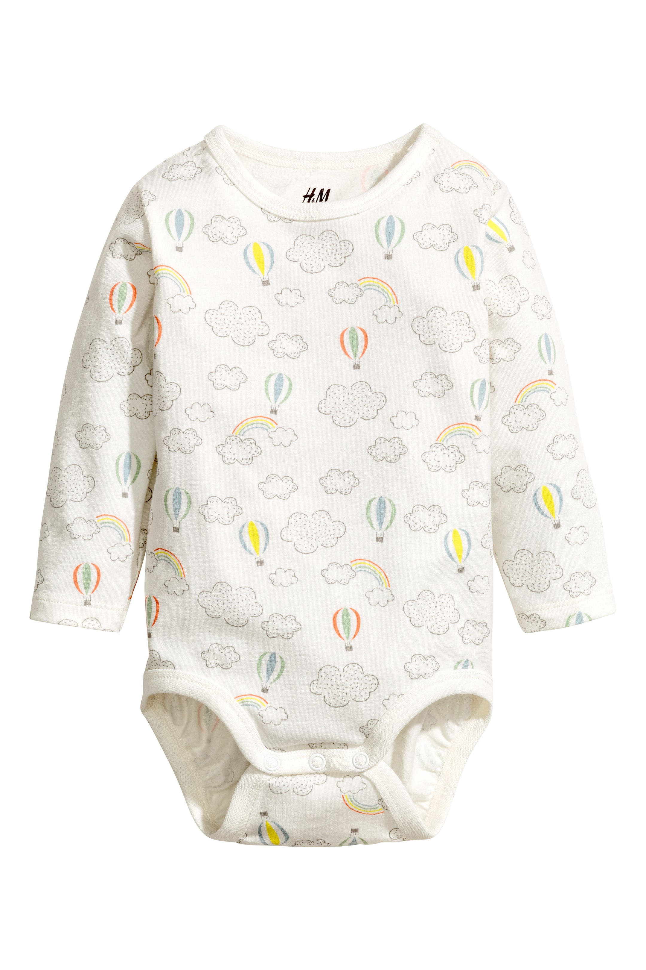 View larger image: Long-sleeved bodysuit - White/Cloud - Kids | H&M GB 1