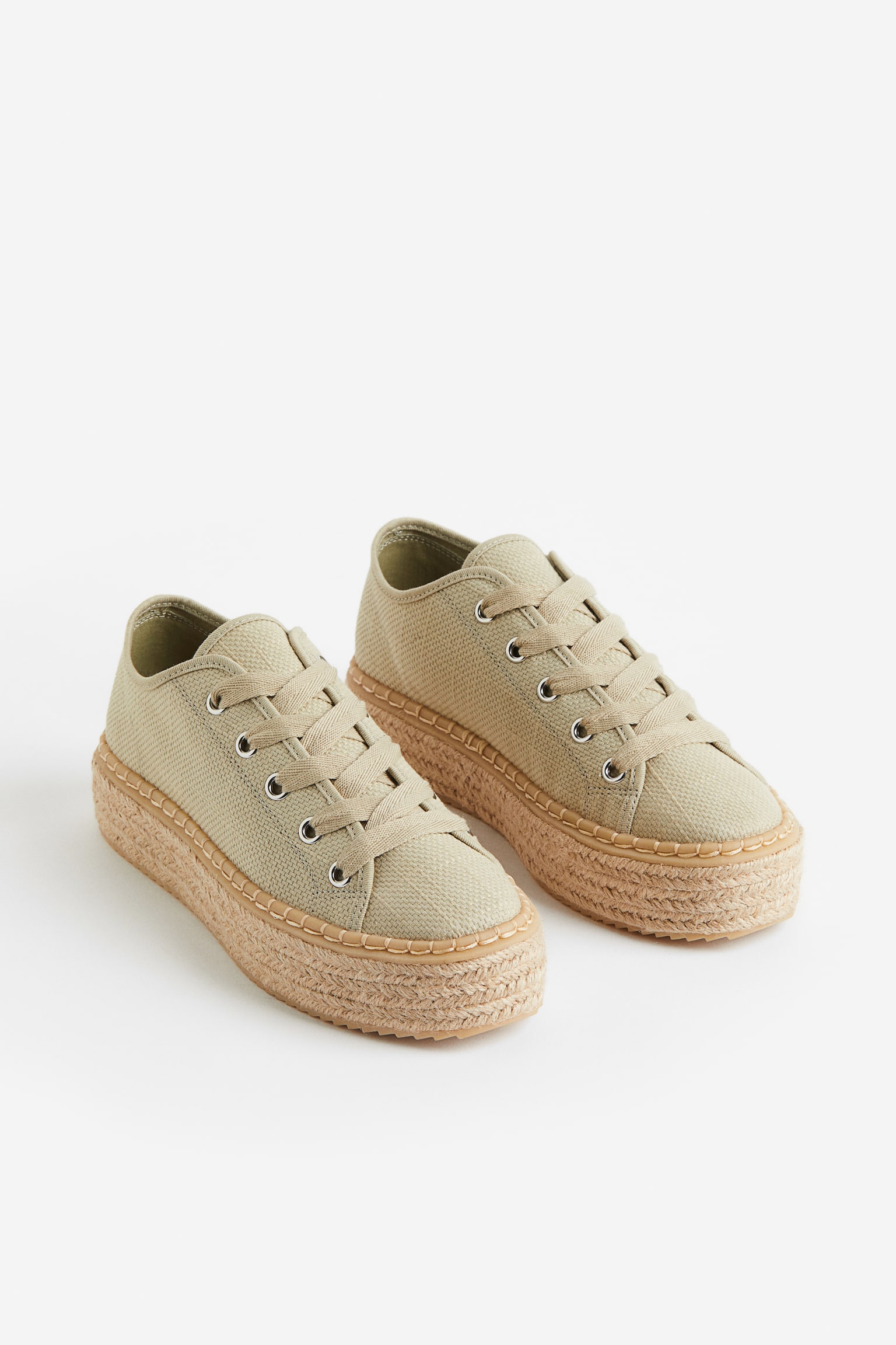 Espadrille Sneakers - Light khaki green/Beige - 3