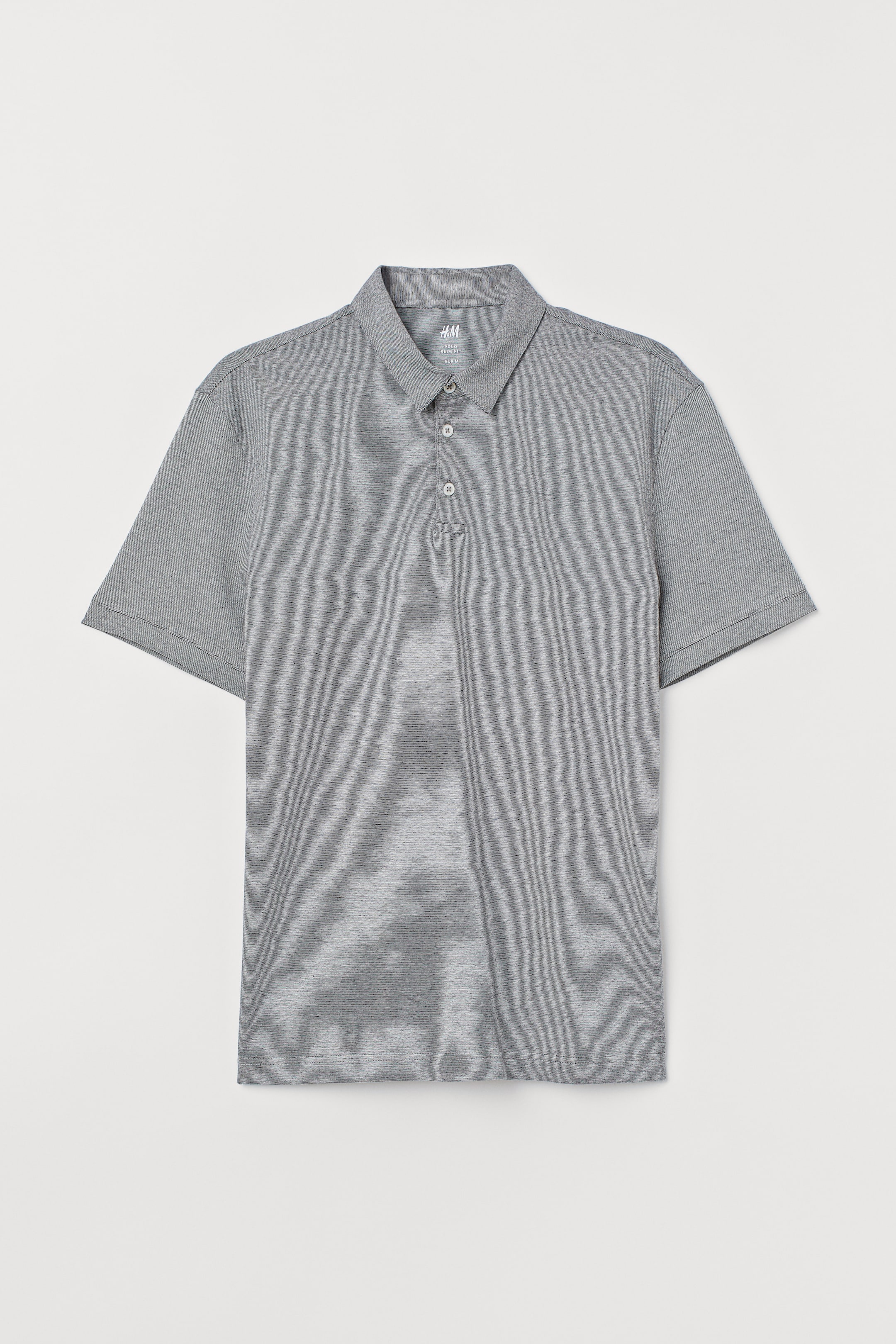 Größeres Bild ansehen: Poloshirt Slim Fit - Schwarz/Schmalgestreift - Men | H&M DE 1