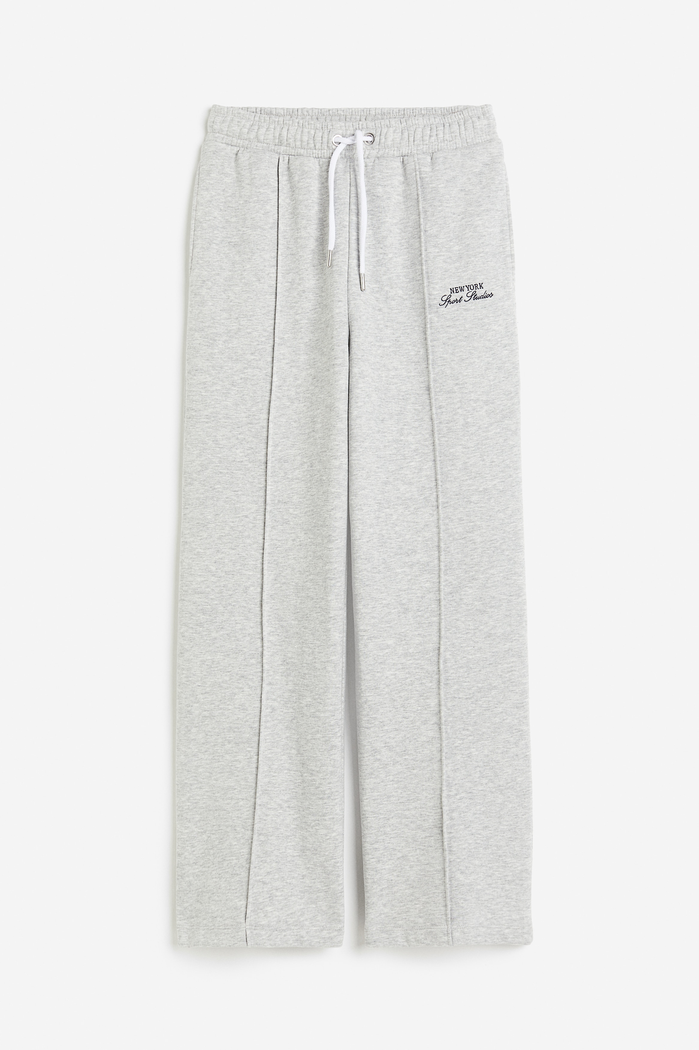 Crease-front joggers - Light grey marl/New York - Ladies