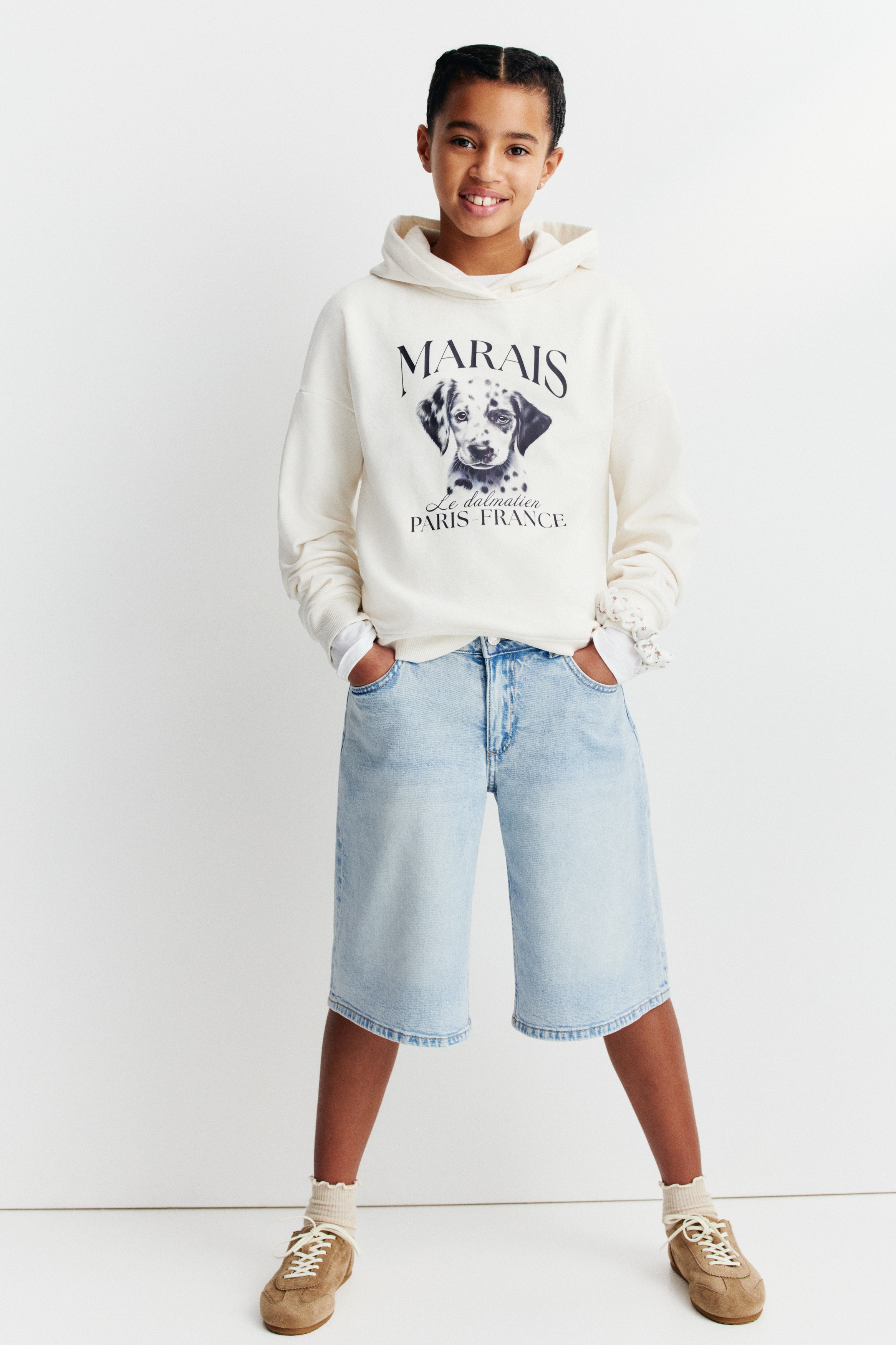 Wide Leg Low Denim short - Licht denimblauw/Denimgrijs