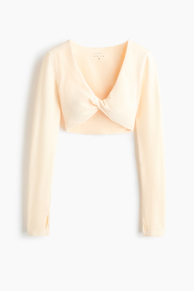 Sports twist top with DryMove™ - Beige/Light burgundy/Light grey marl - 1