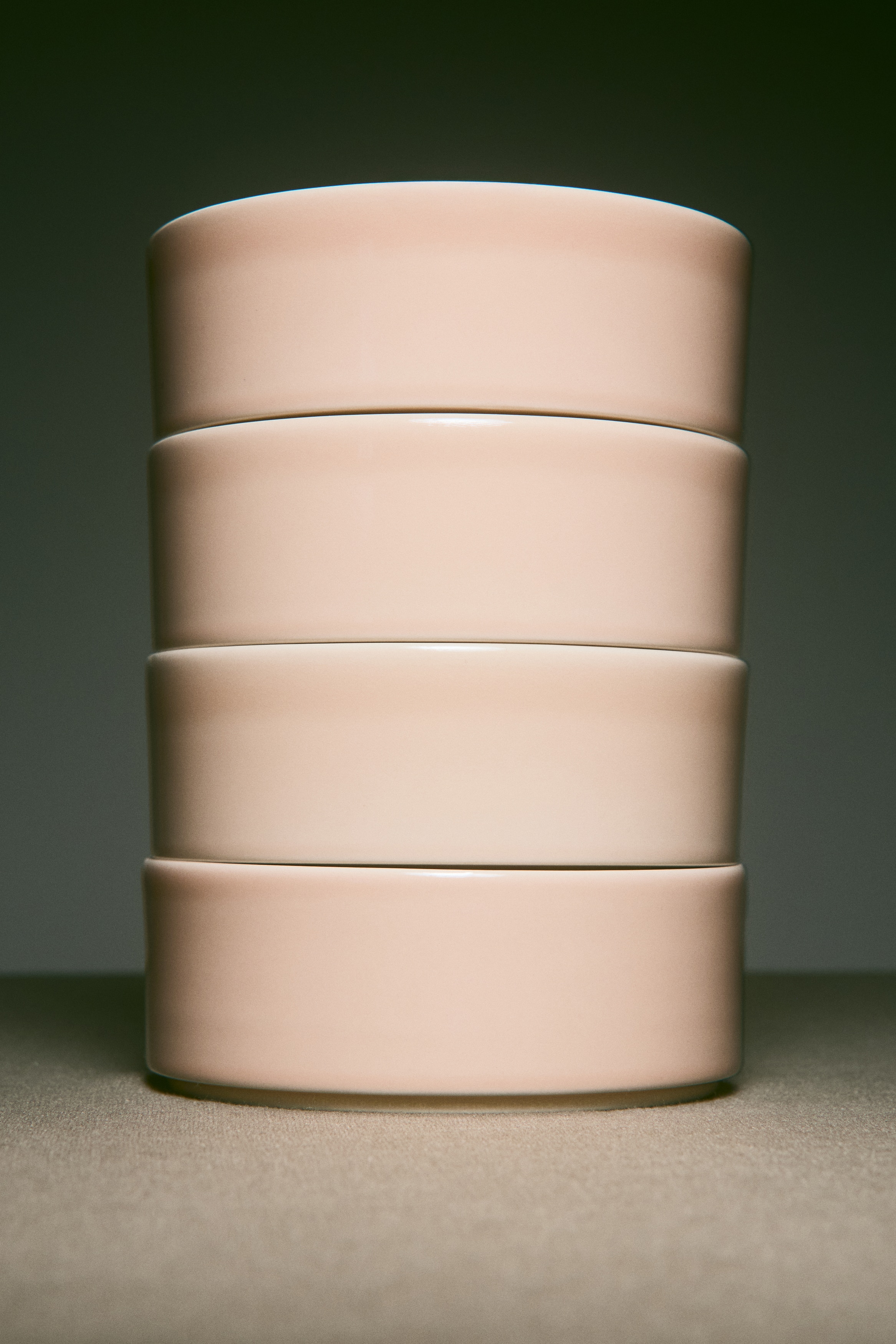 2-Pack Small Stoneware Bowls - Light pink/Brown/White