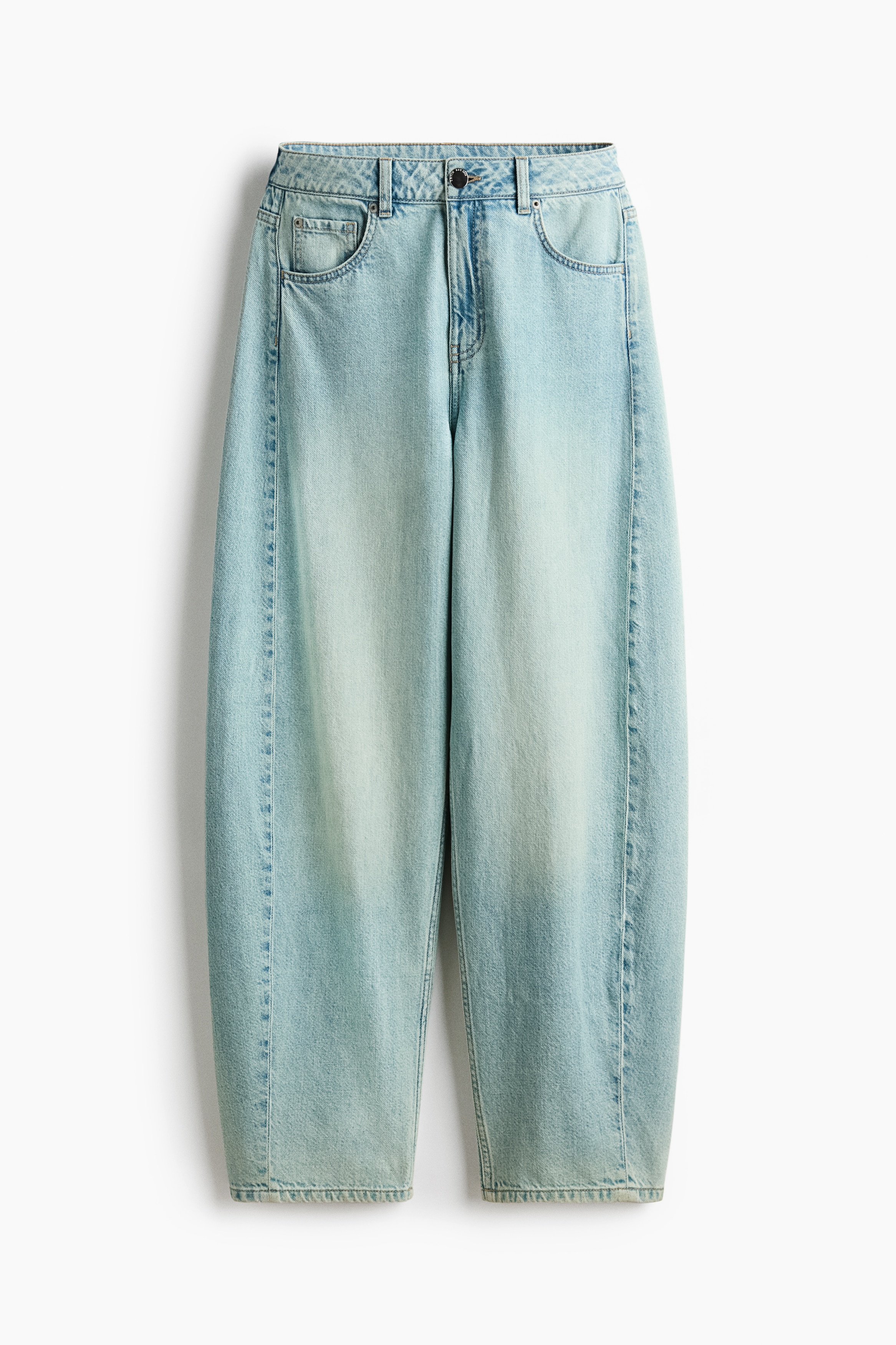 Barrel High Waist Jeans - Bleu denim clair/Gris denim