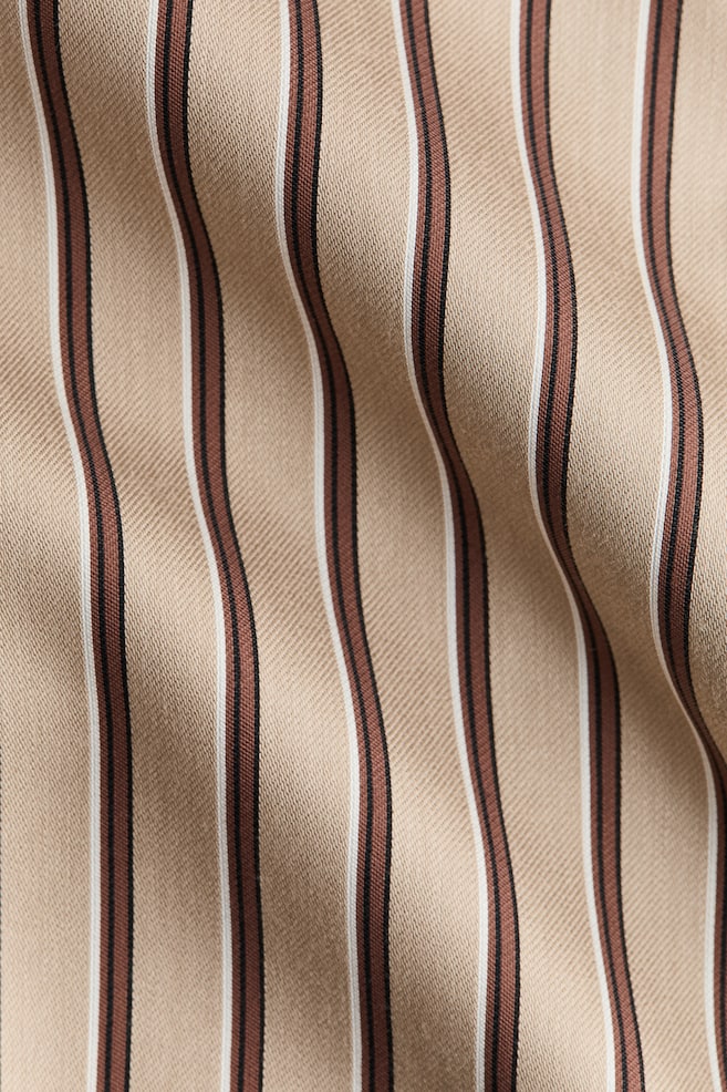 Tie-belt wrap top-Beige/Striped - 2