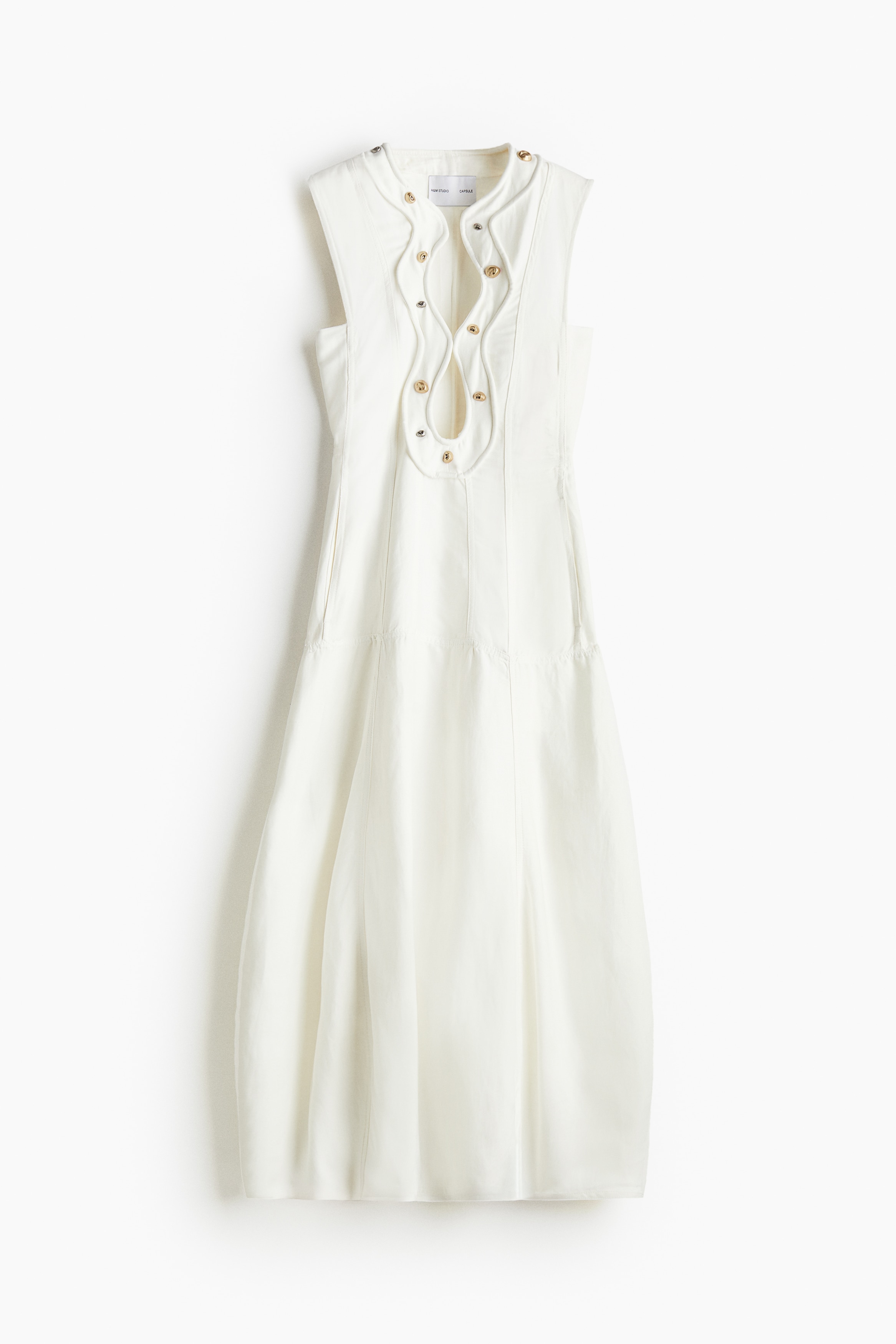 Rochie trapez cu ținte - Alb