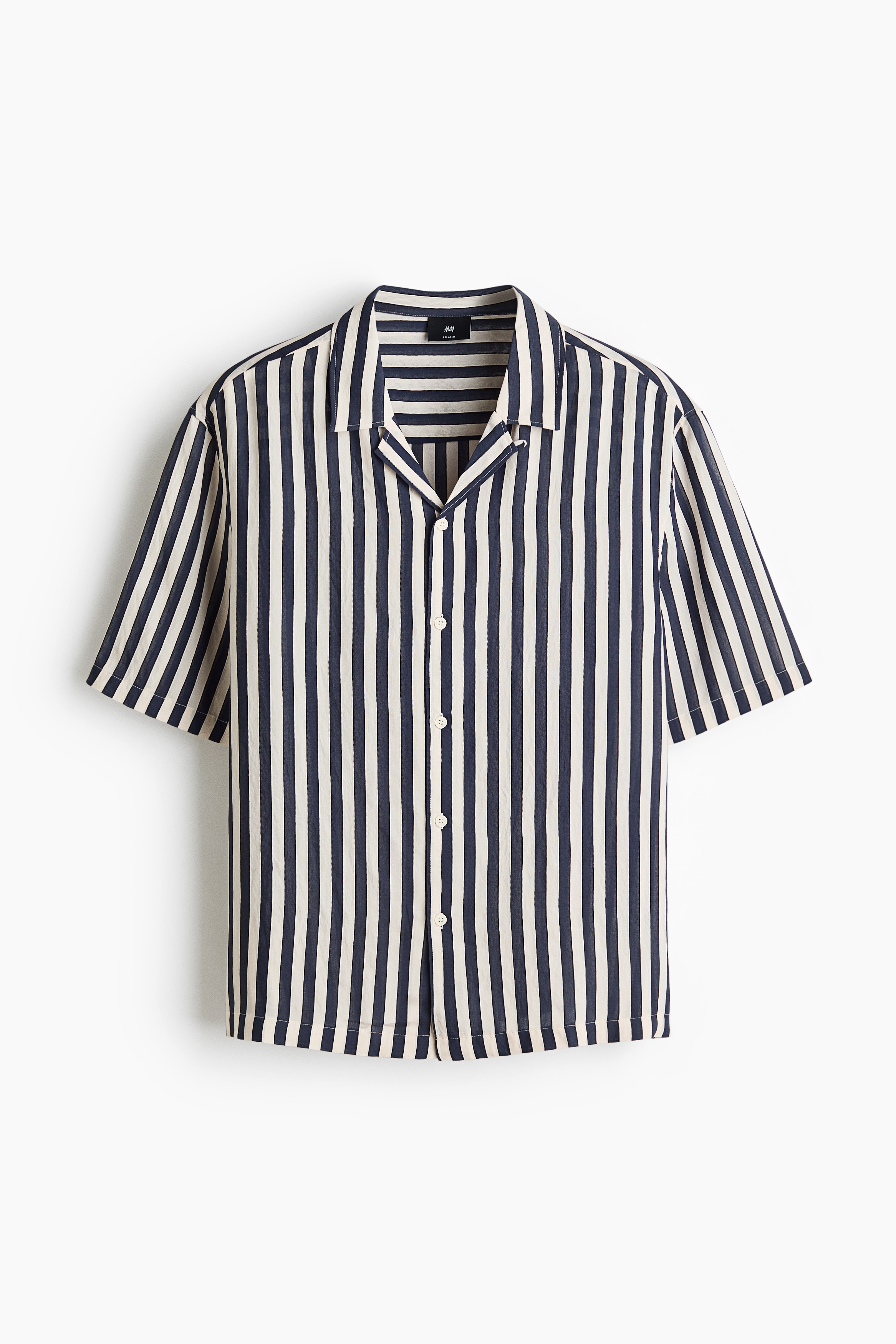 Relaxed Fit Resort shirt - Navy blue/Striped/Pink/Striped