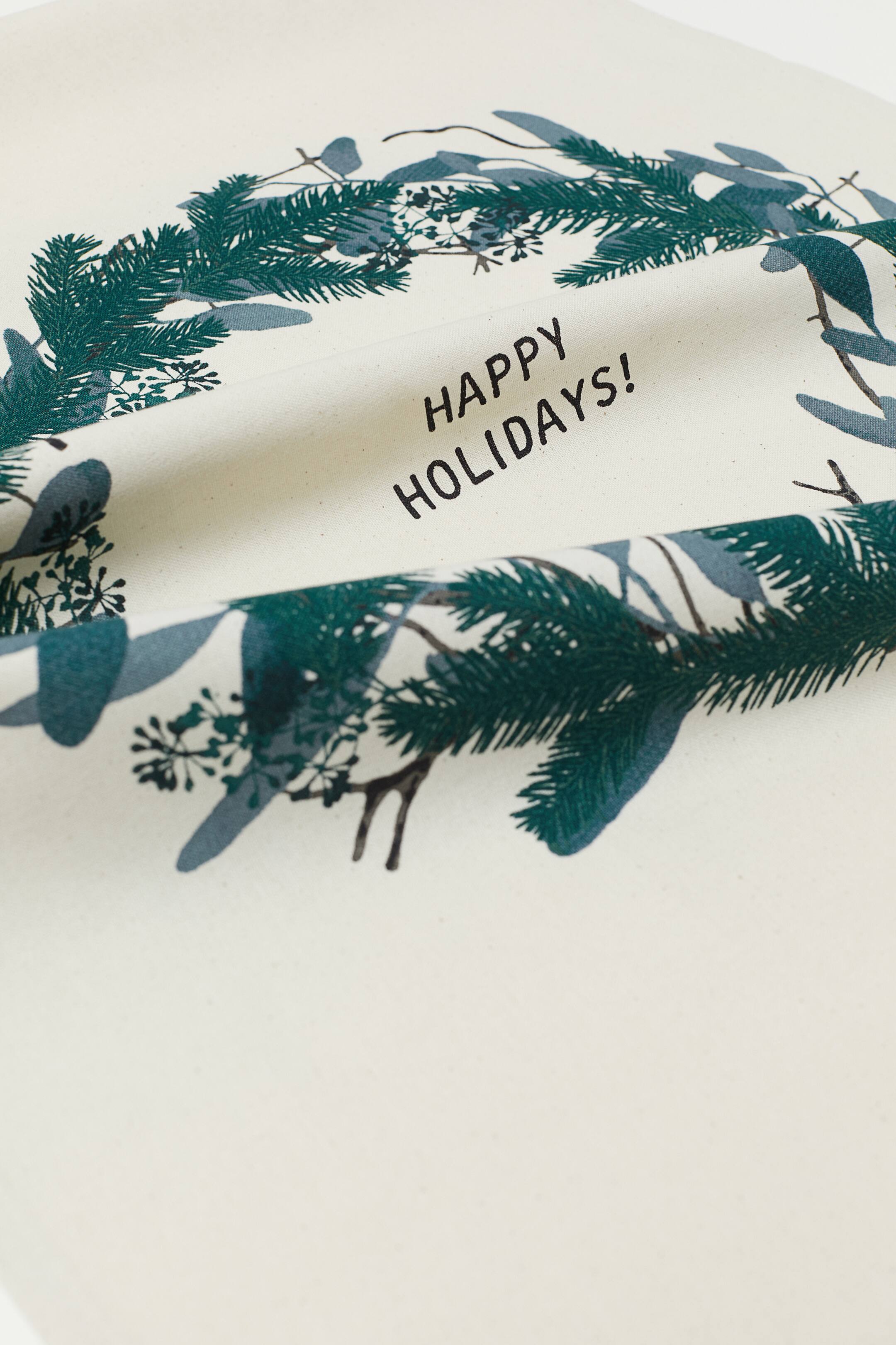 Grotere afbeelding bekijken: Theedoek met print - Gebroken wit/krans - HOME | H&M NL 2