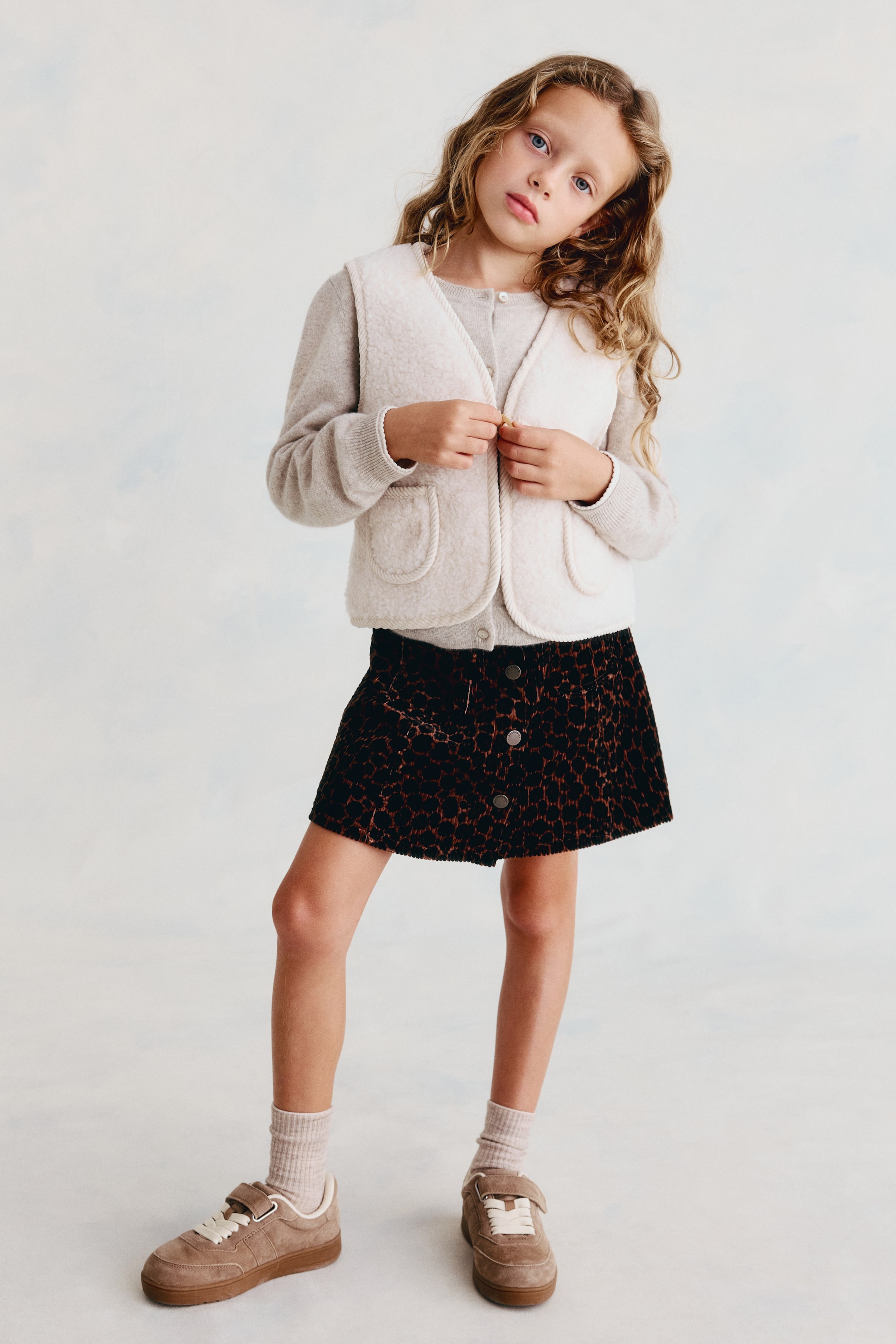 View larger image: Corduroy A-line skirt - Brown/Leopard print - Kids | H&M GB 1