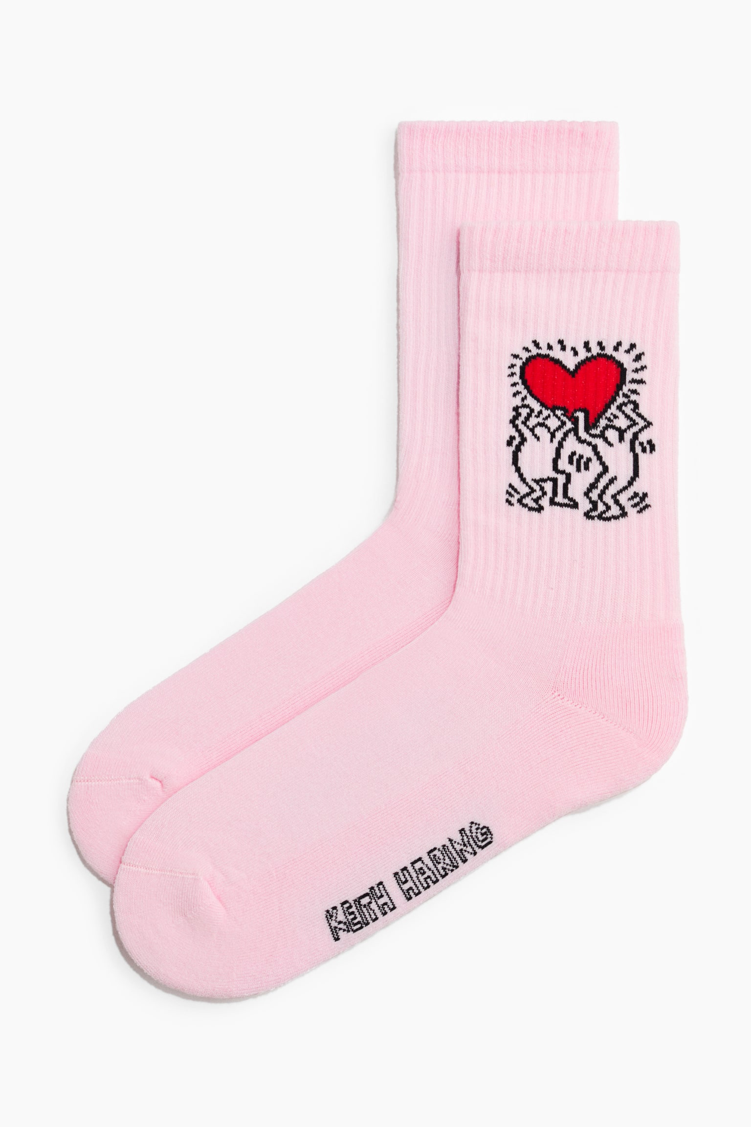 גרביים עם מוטיב - ורוד/קית' הרינג/אפור מלאנז'/קית' הרינג - 1