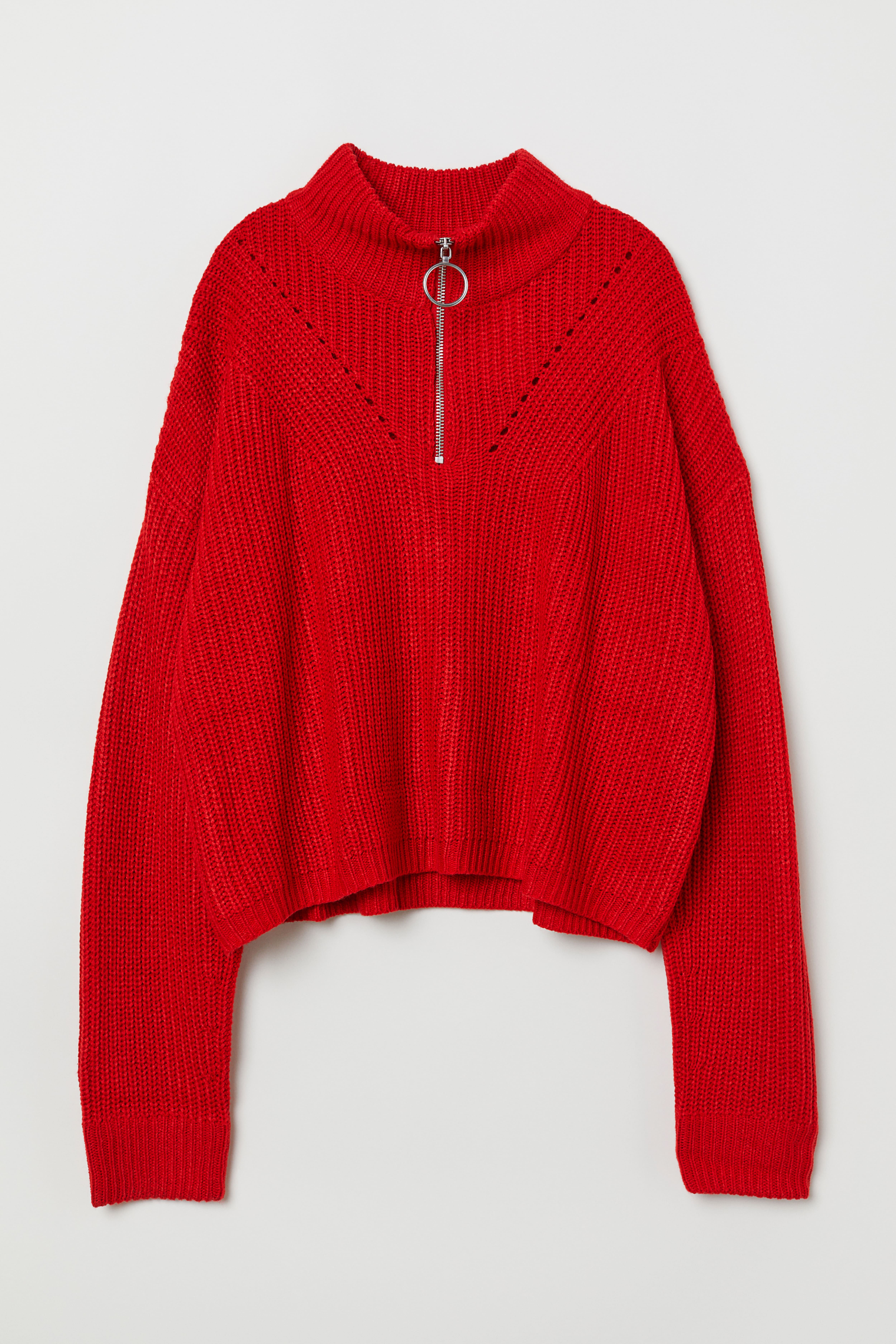 Textured knit Sweater Red Ladies H M CA