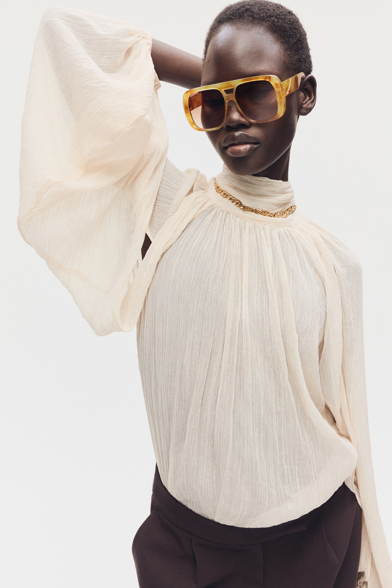 Aviator-style sunglasses-Dusty yellow - 3