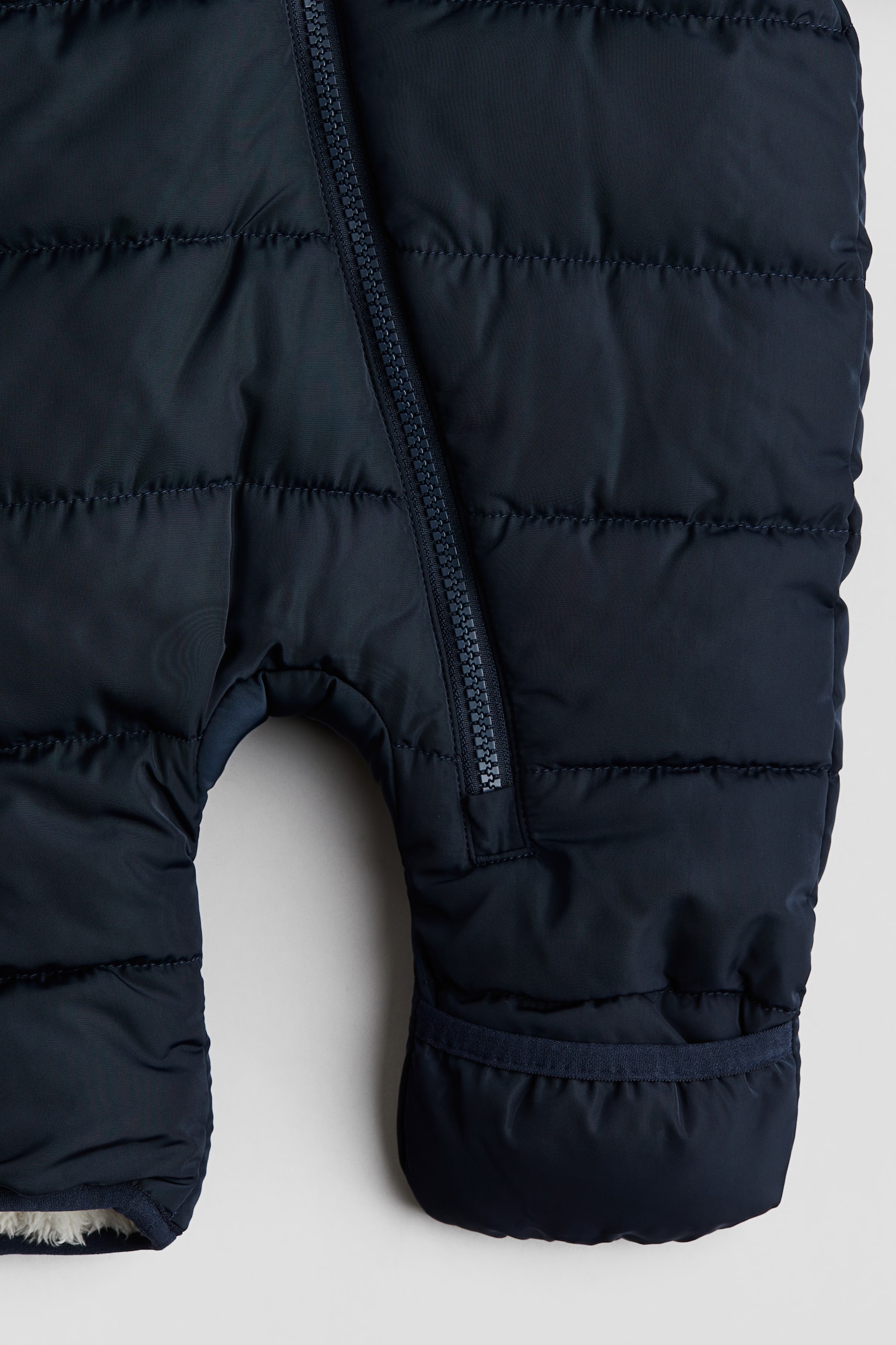 Pile-lined snowsuit - Navy blue/Light greige/Dusty green - 3