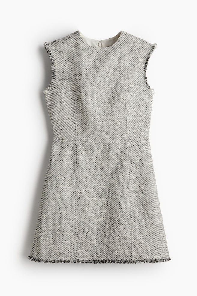 Textured-weave dress - Grey marl - 1