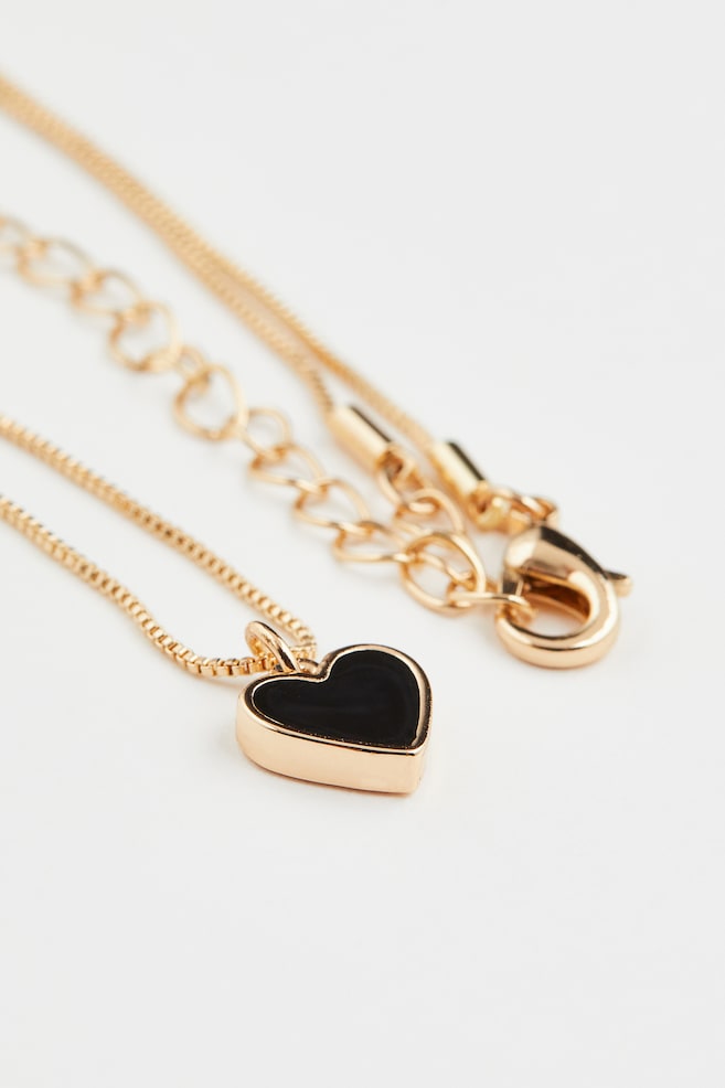Pendant necklace - Gold-coloured/Heart/Gold-coloured/Heart - 2