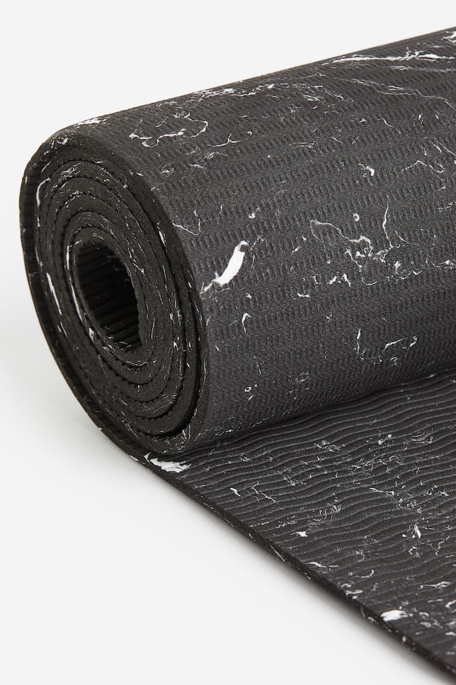 Yoga mat - Black/Marble-patterned - 2