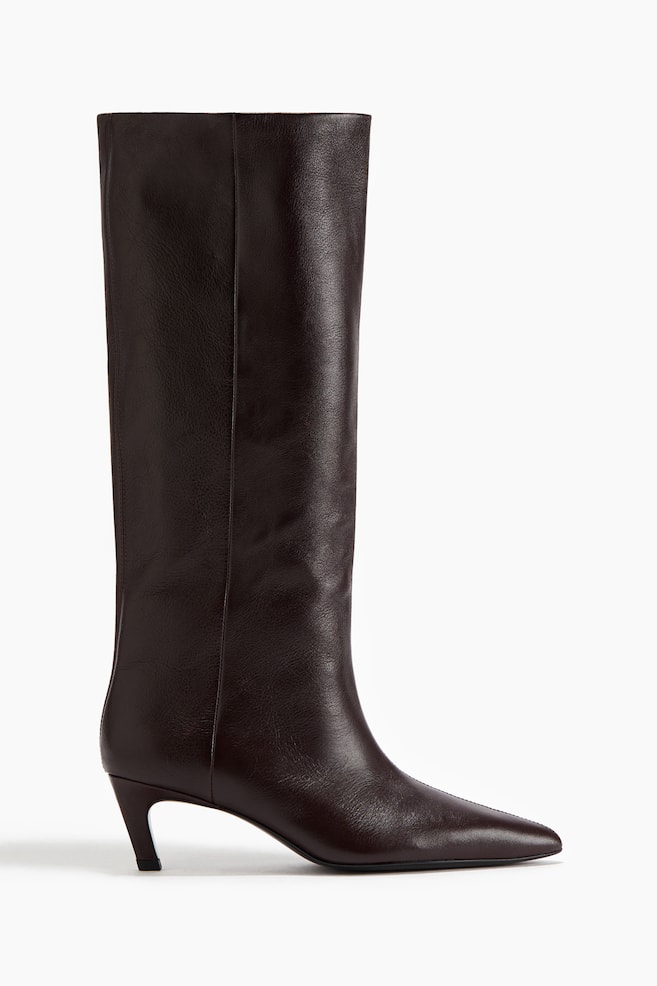 Bottes en cuir de hauteur genou - Bordeaux/Noir/imitation crocodile/Beige/Marron foncé - 1