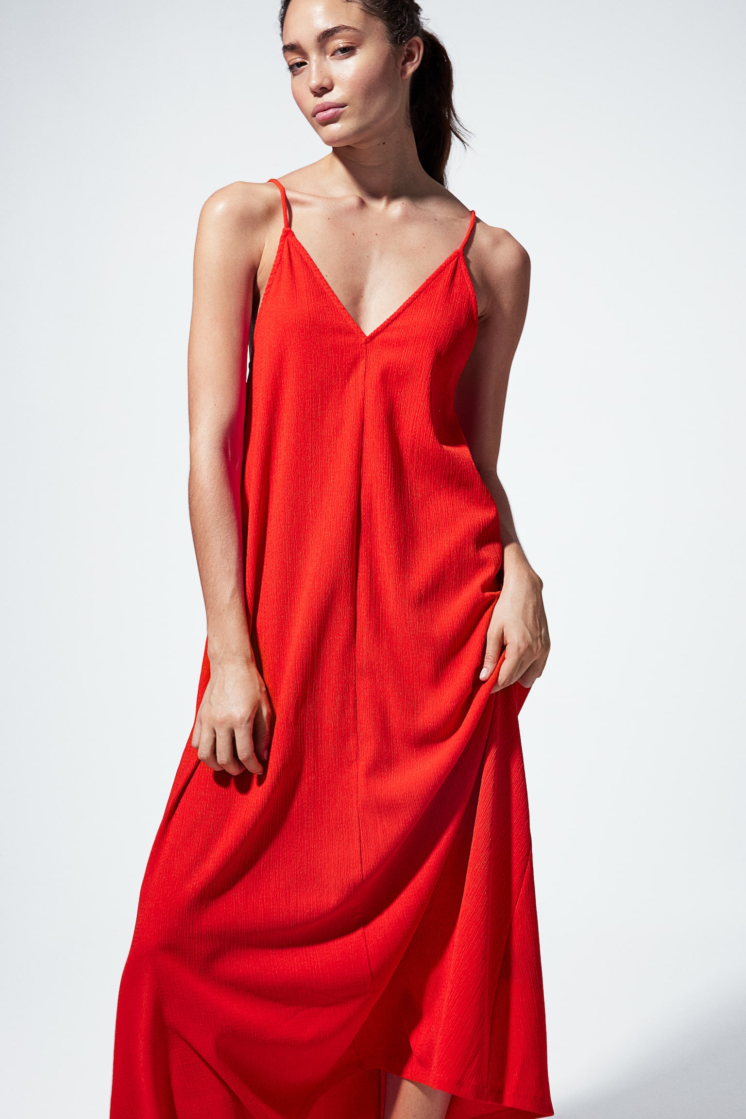 Textured Jersey Maxi Dress - Bright red/Black/Pattern - 6