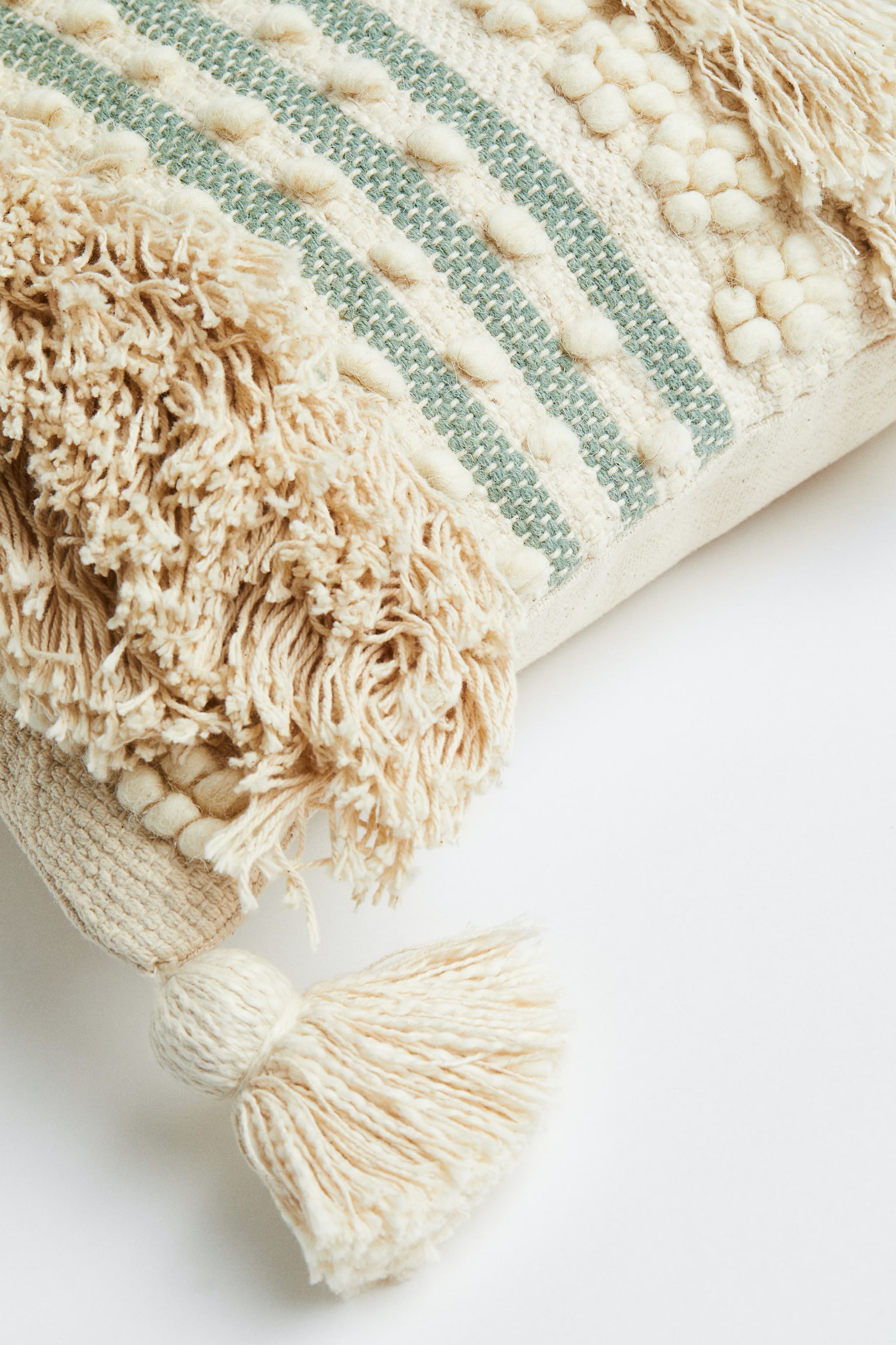 Tasseled Woolblend Cushion Cover Light beige/patterned Home All