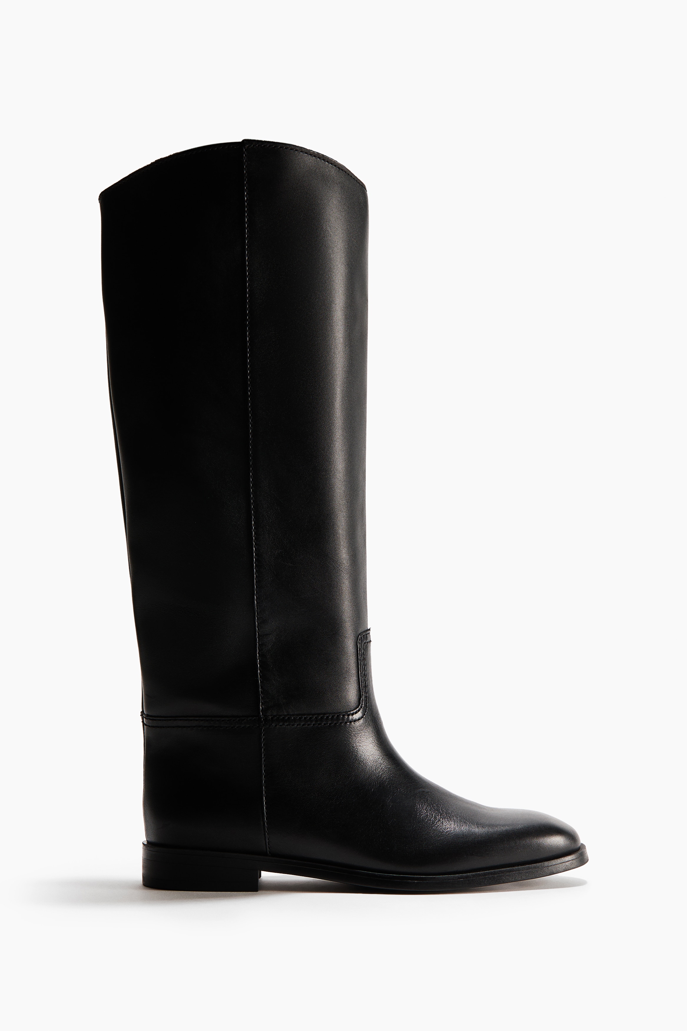 Leather boots - Black/Dusty beige