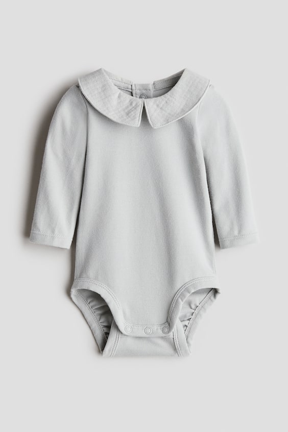 Детское боди H&M из хлопка с воротником из муслина