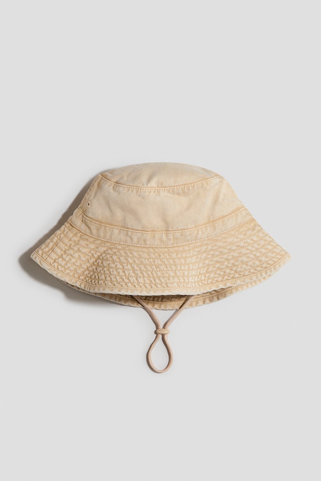 Bucket Hat mit Kinnband - Beige - 1