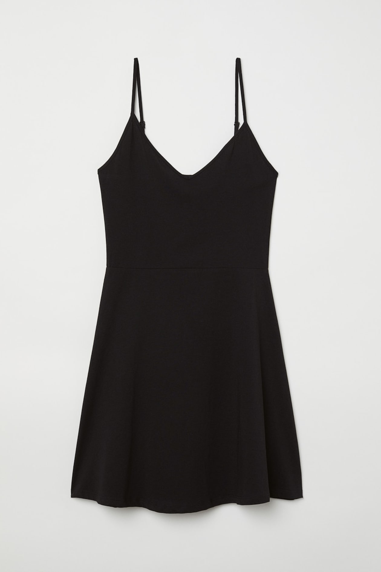 Short Jersey Dress - V-neck - Sleeveless - Black - Ladies | H&M US