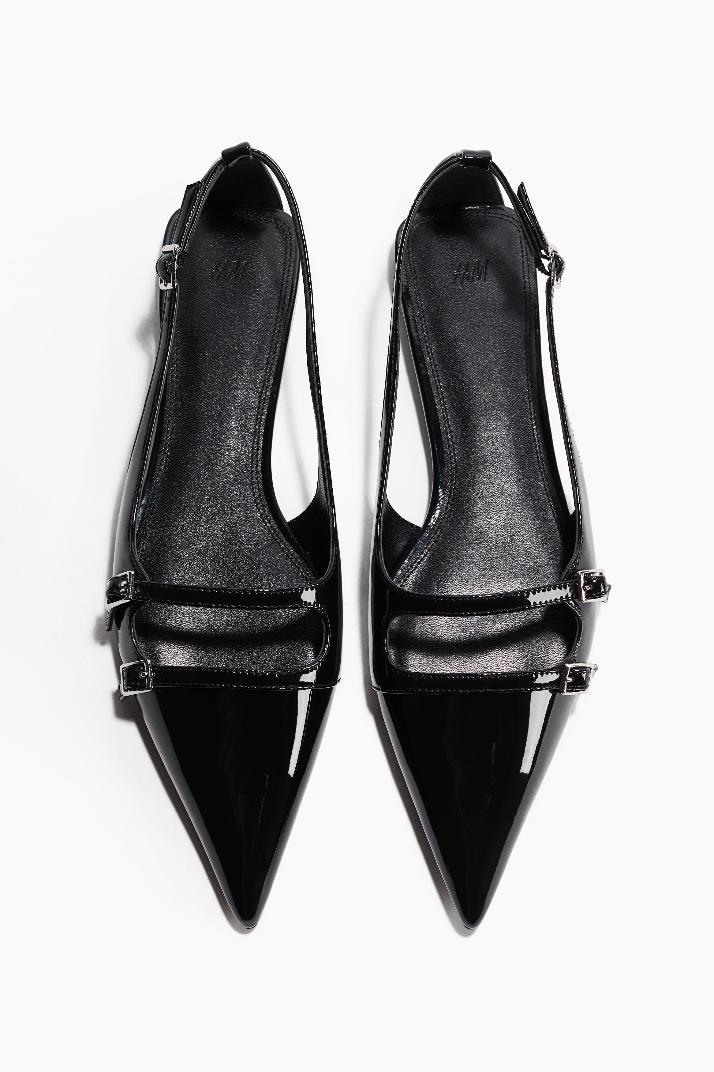Patent slingbacks - Black/Burgundy