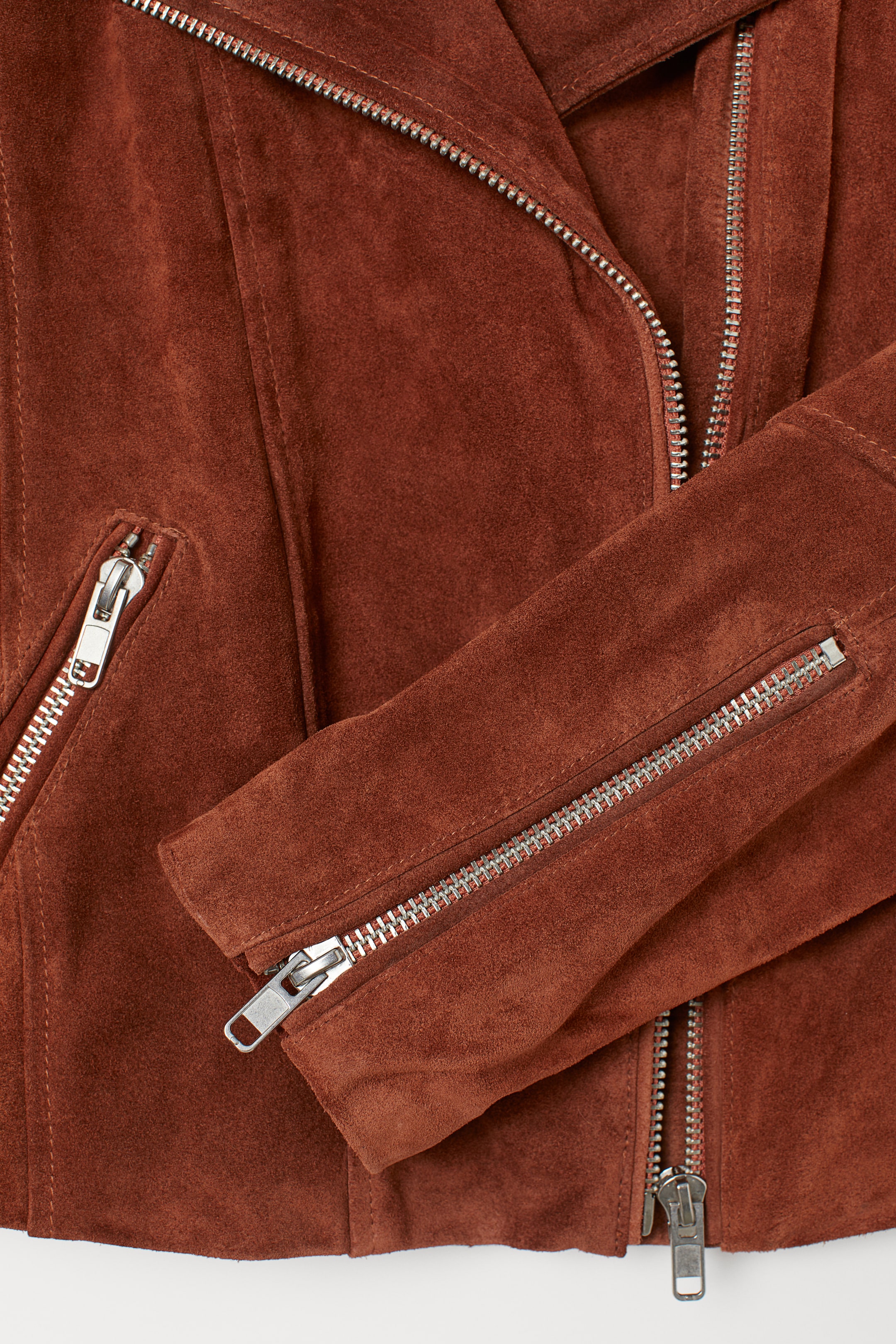 Προβολή μεγαλύτερης εικόνας: Suede biker jacket - Brown - Ladies | H&M GR 2