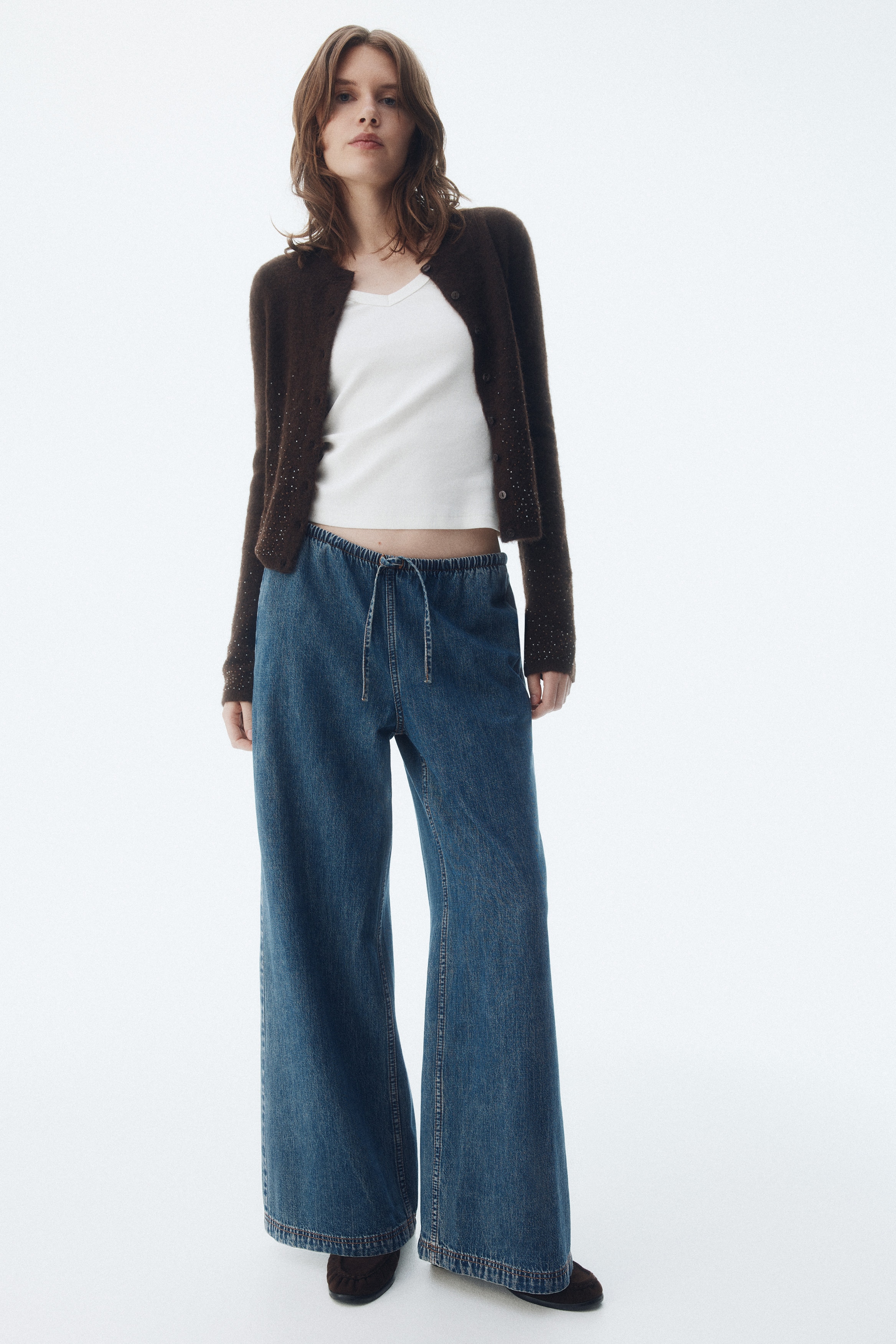 Denim Drawstring Pants - Denim blue - Ladies | H&M US