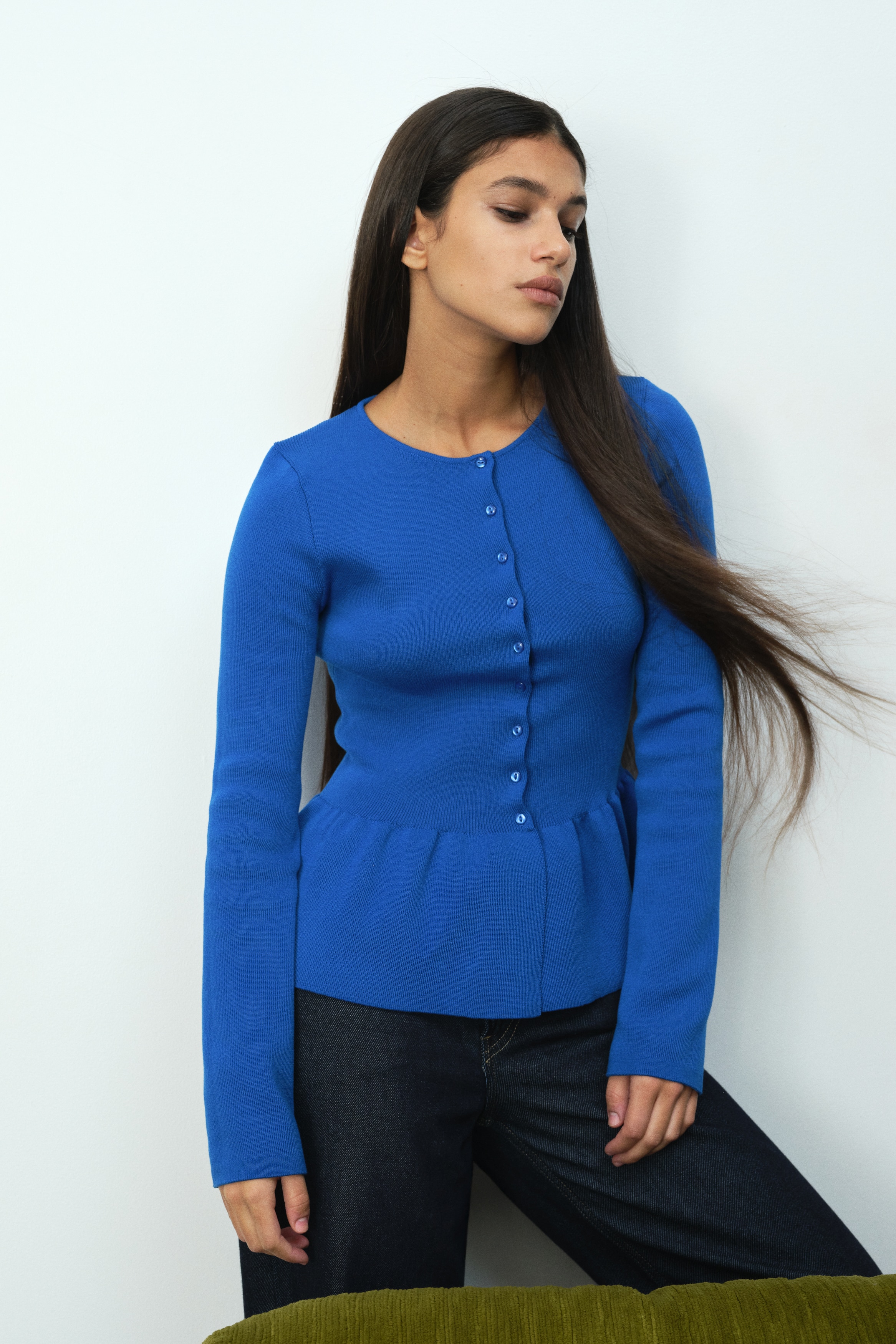 Peplum cardigan