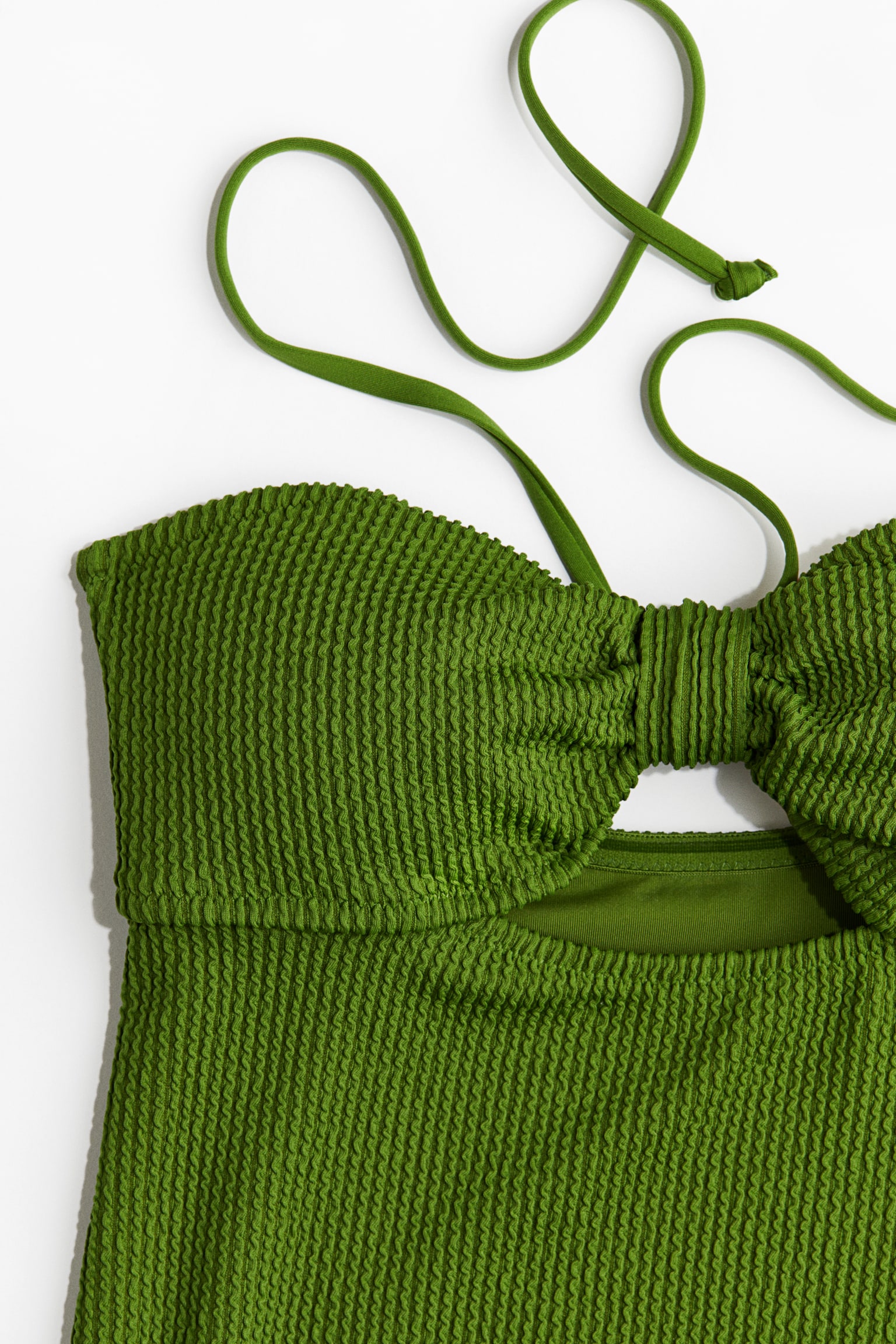 Áo bơi một mảnh cổ yếm - Màu xanh lá đậm - 5