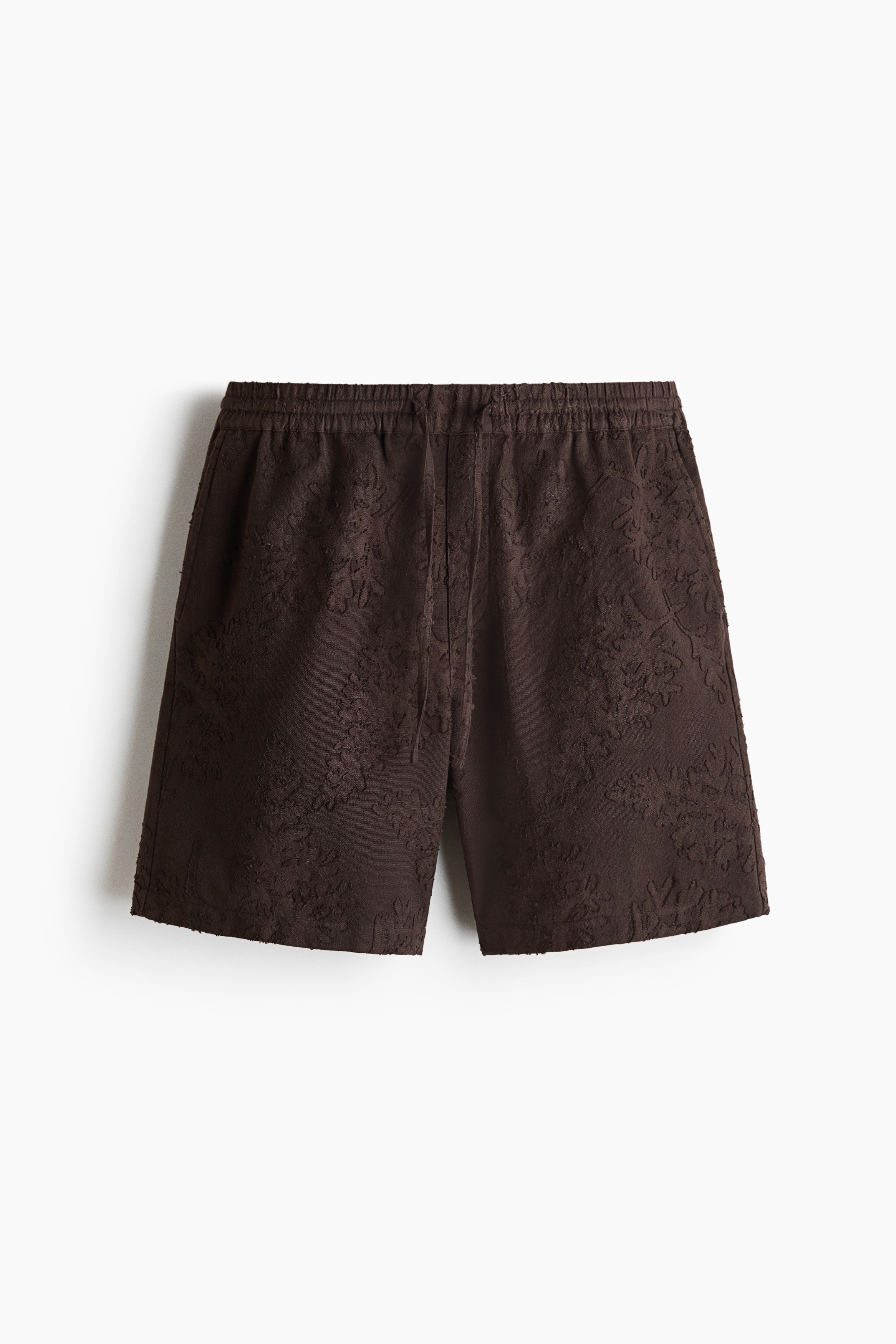 Relaxed Fit Textured shorts - Dark brown