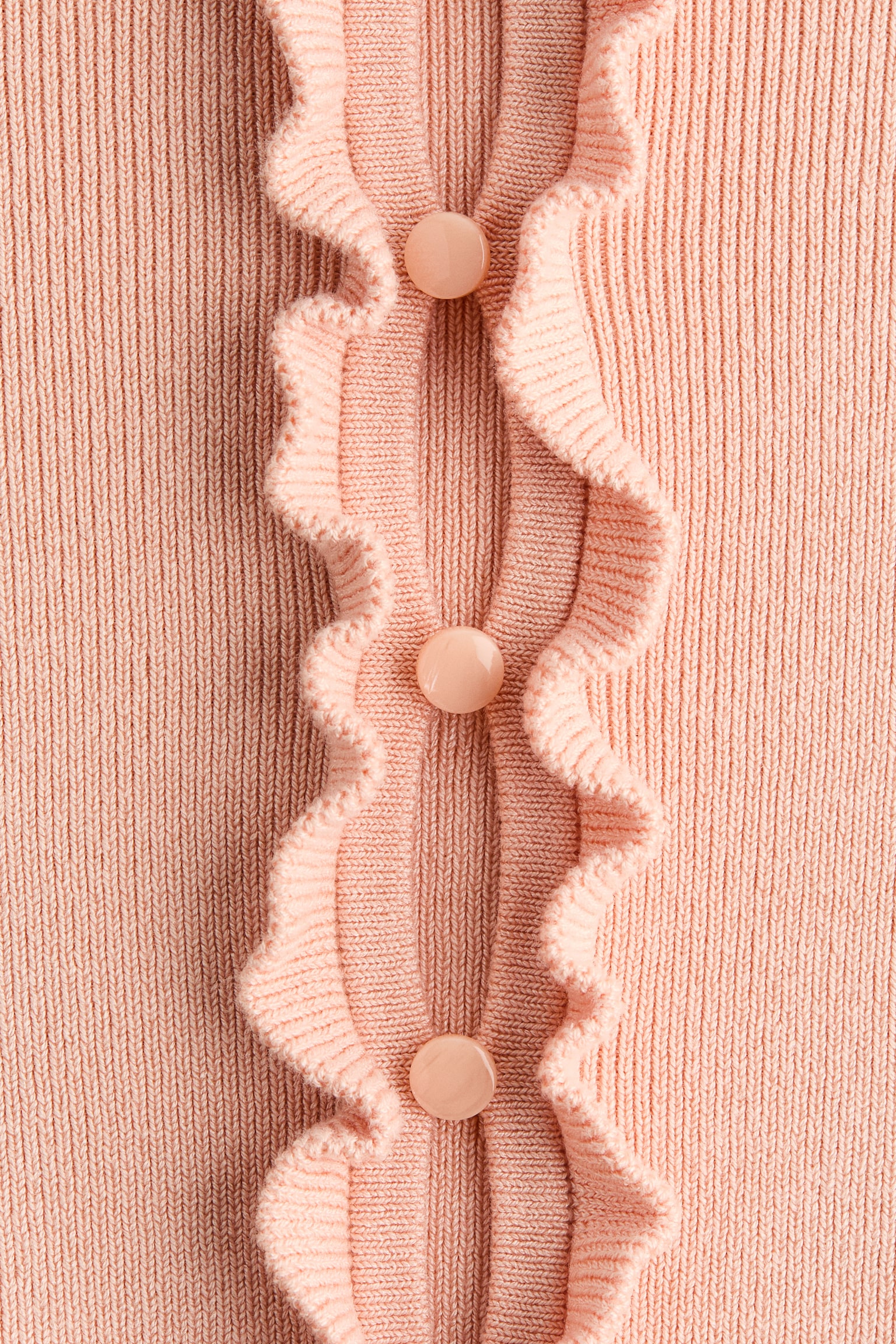 Frill-trimmed cardigan - Peach pink/Light blue/White - 2