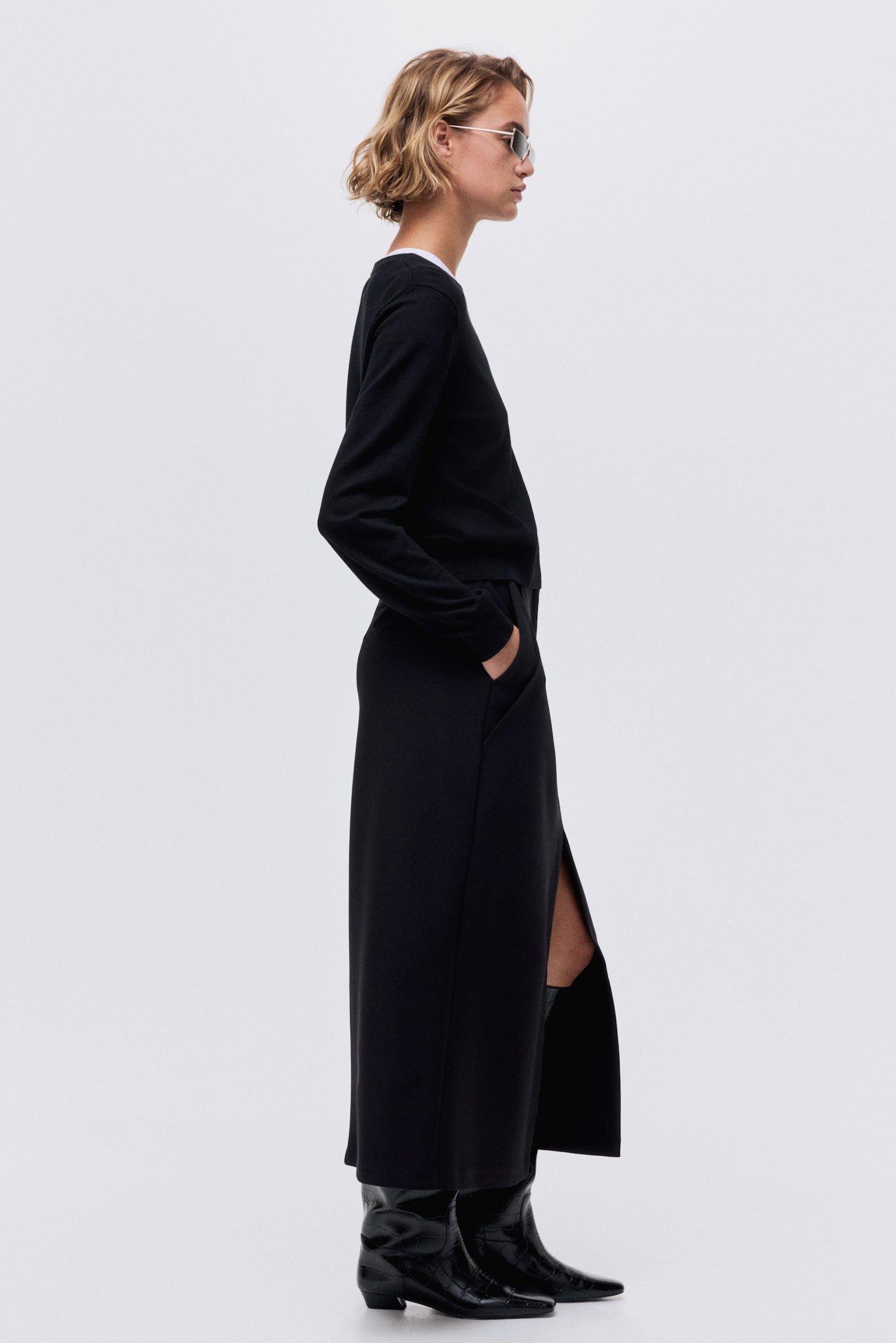 Fine-knit jumper - Black/Mole/Navy blue - 6