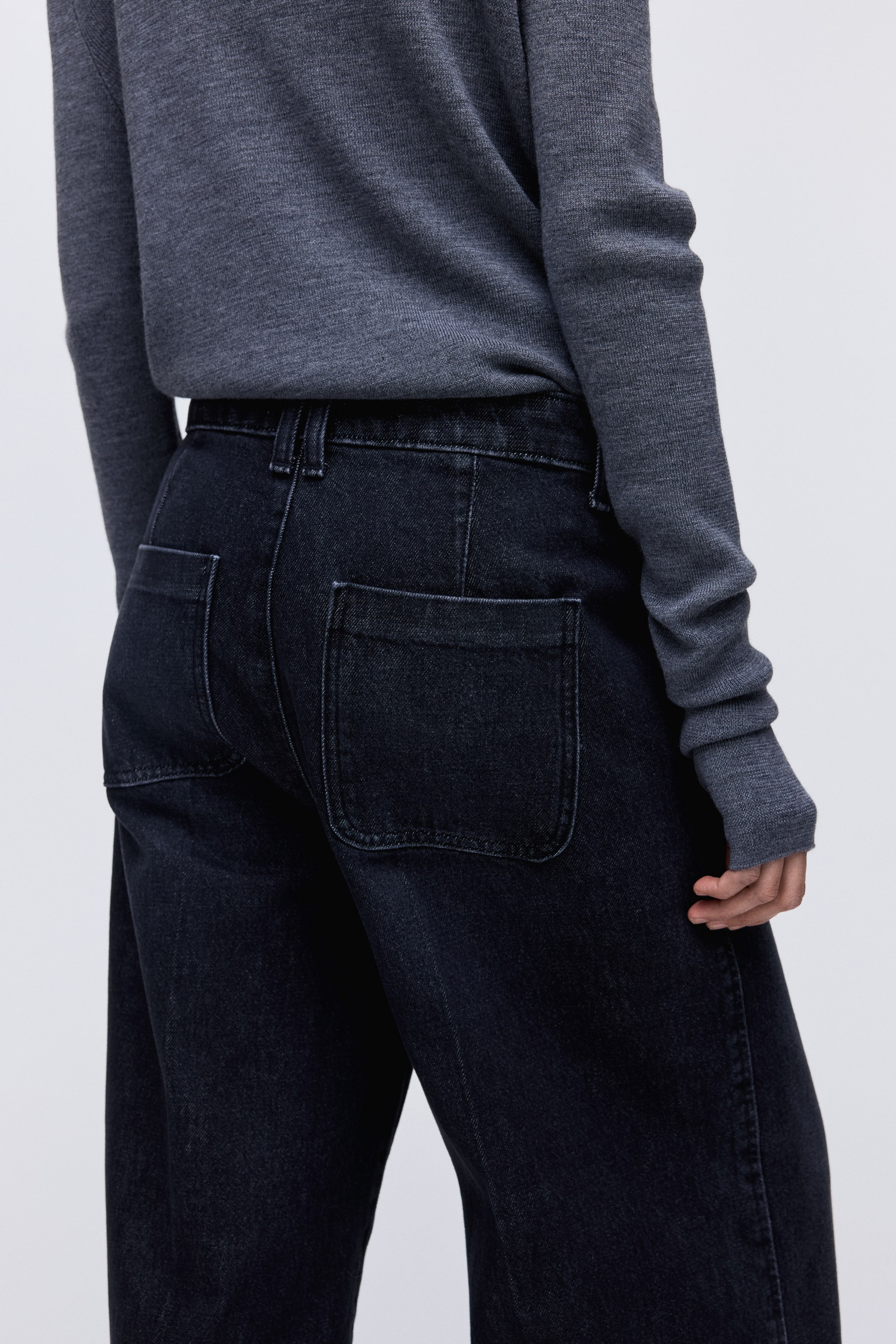 Visa större bild: Super Wide High Jeans - Tvättad svart - DAM | H&M SE 4