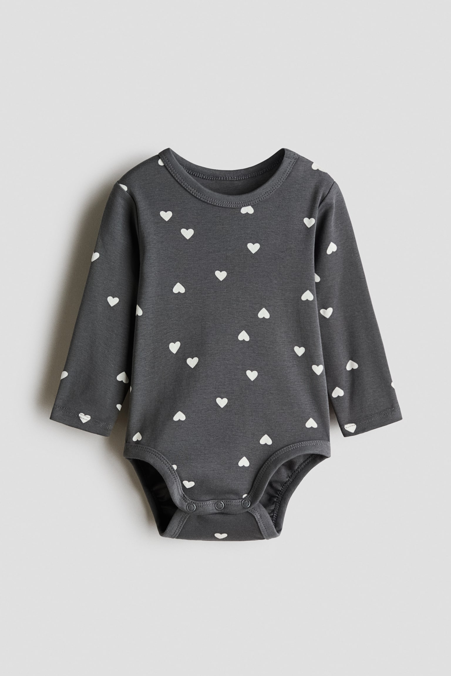 Body in cotone con stampa - Grigio scuro/cuori/Crema/veicoli/Crema/ciliegie/Rosa chiaro/fiori/Crema/dinosauri
