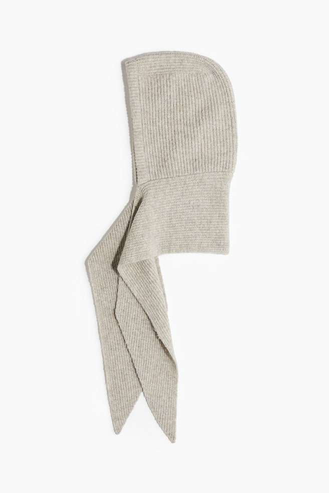 Bufanda con capucha-Beige claro jaspeado - 2