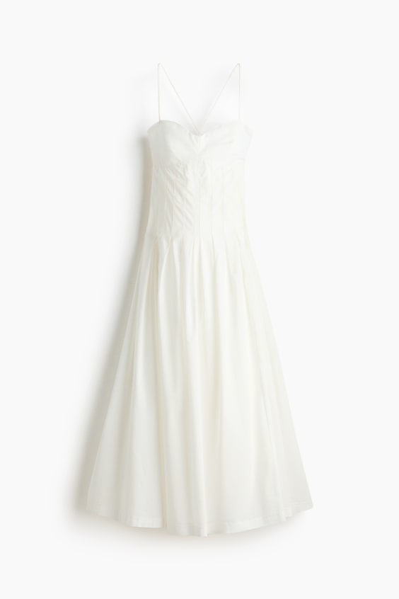 Женские платья H&M Cotton Dress with Flared Skirt