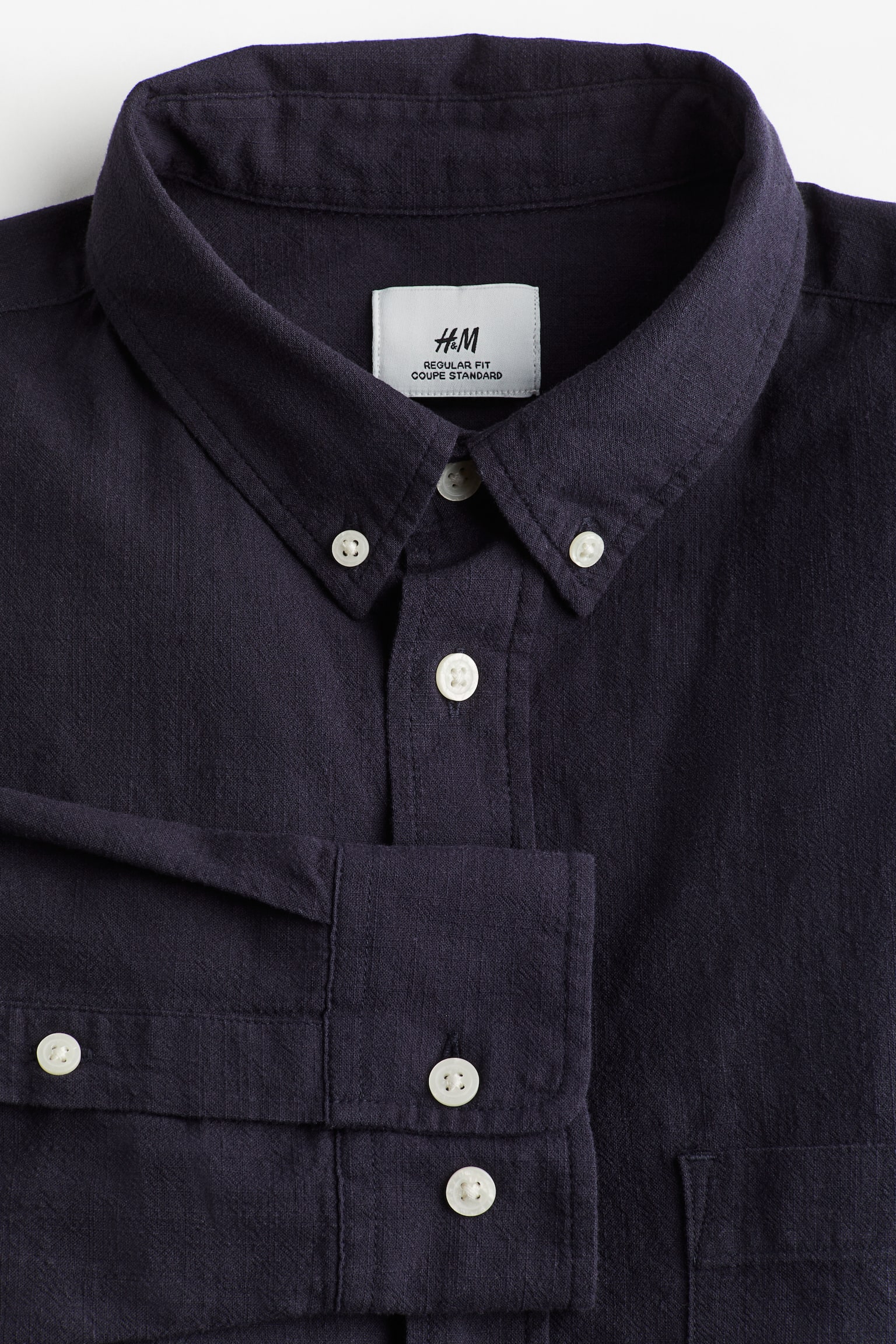 Regular Fit Textured shirt - Navy blue/Khaki green/White/Navy blue - 4