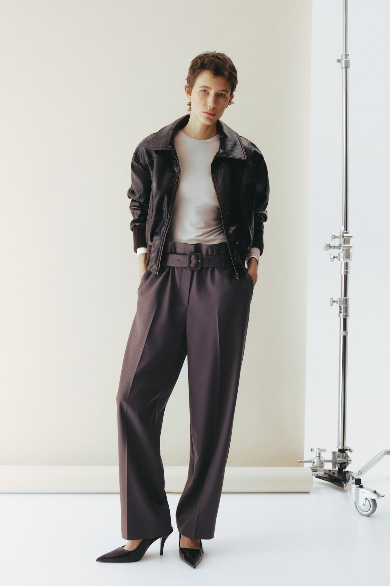 Belted Wool-Blend Pants - image 2
