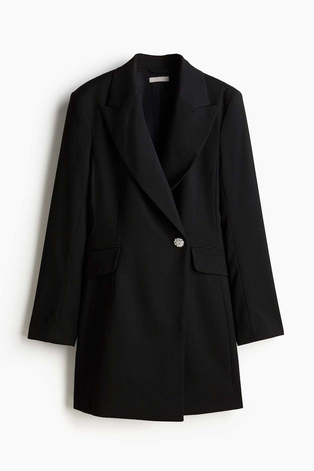 Robe blazer avec bouton ?� strass - Noir - FEMME | H&M FR