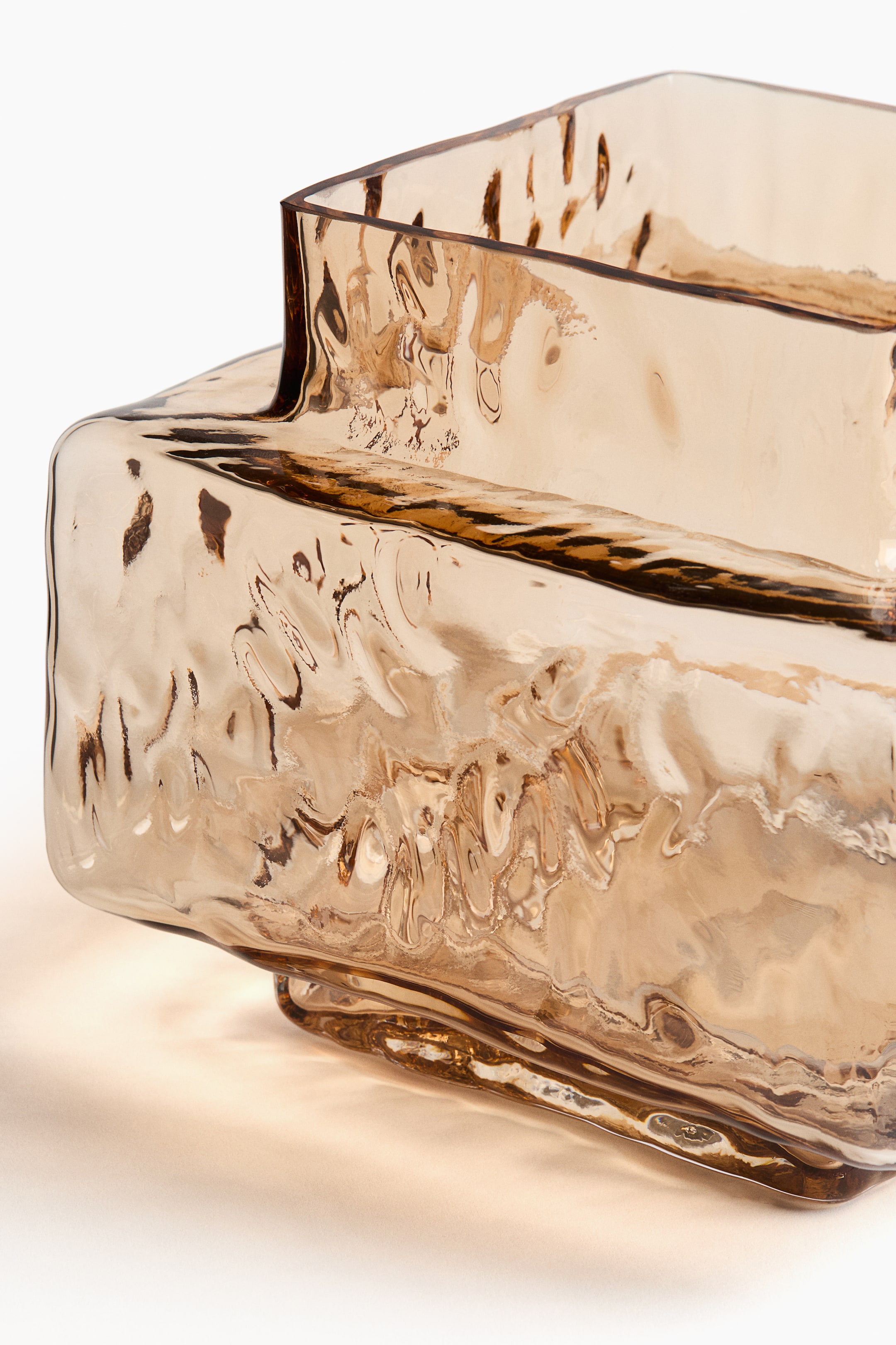 Picture of Light brown Large Textured-Glass Vase at H&M Home | H&M US