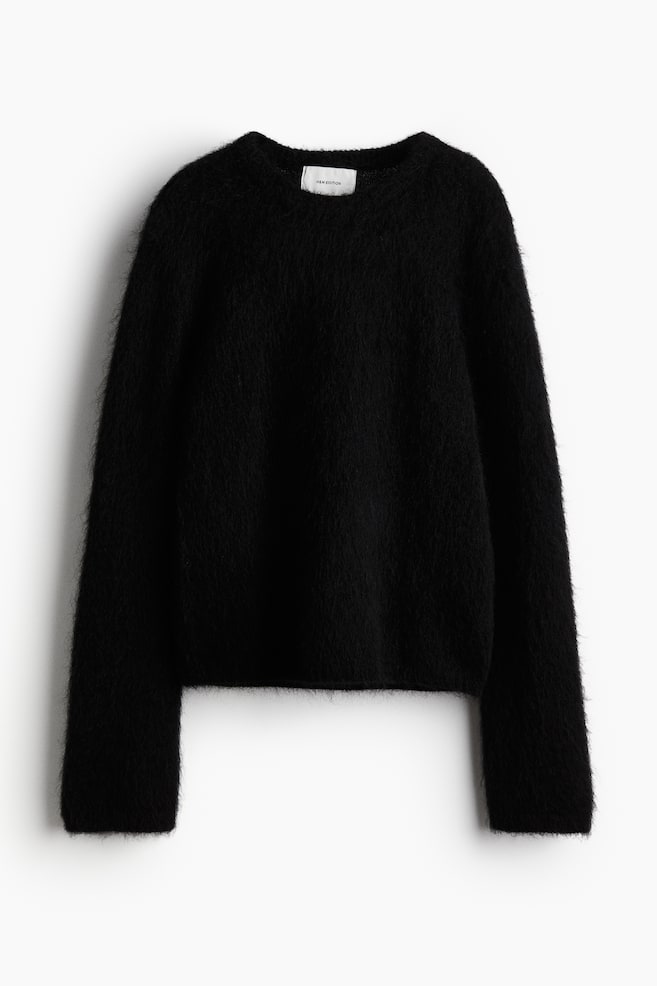 Pull en mohair mélangé - Noir/Crème/Beige foncé/Gris foncé chiné/Rouge vif/Bleu vif - 1