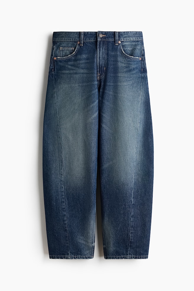 Barrel Regular Waist Jeans - Dunkles Denimblau/Dunkles Denimblau - 1