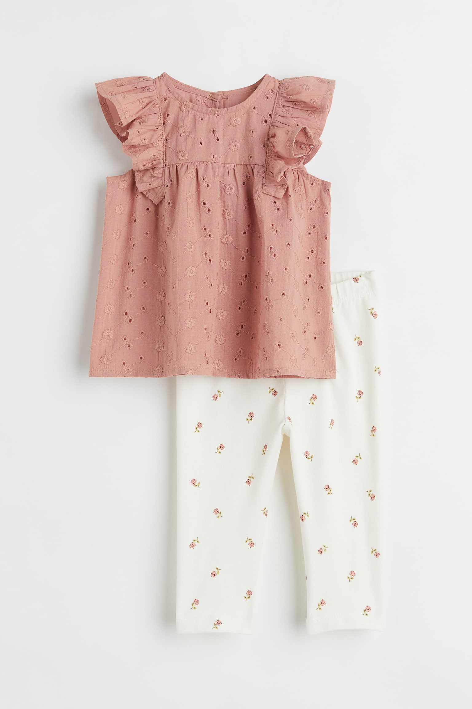2-piece cotton set - Old rose/Roses